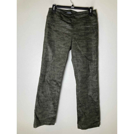 Elliot Lauren Dark Green Pull On Straight Leg Pants. Fabric has Stretch Sz 4