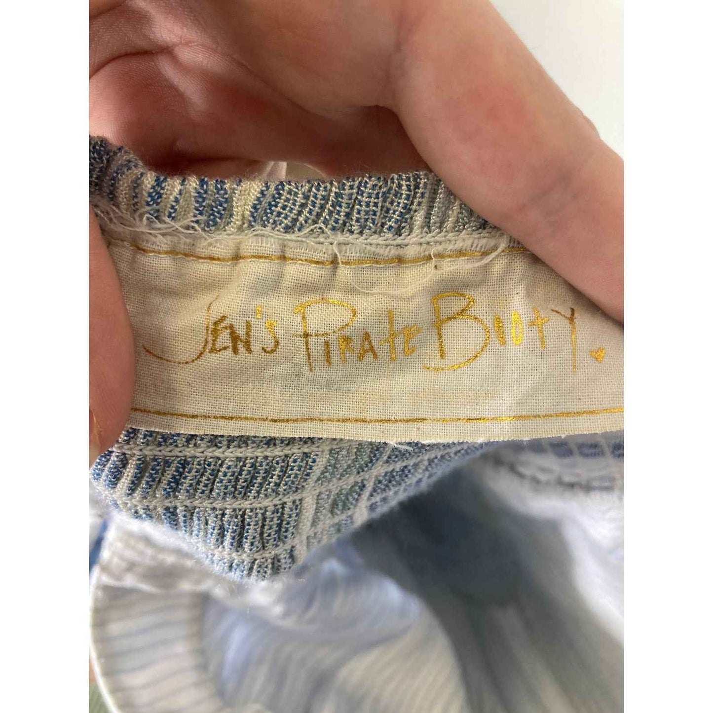 Jen's Pirates Booty Light Blue and White Viscose Resort Dress Sz XS