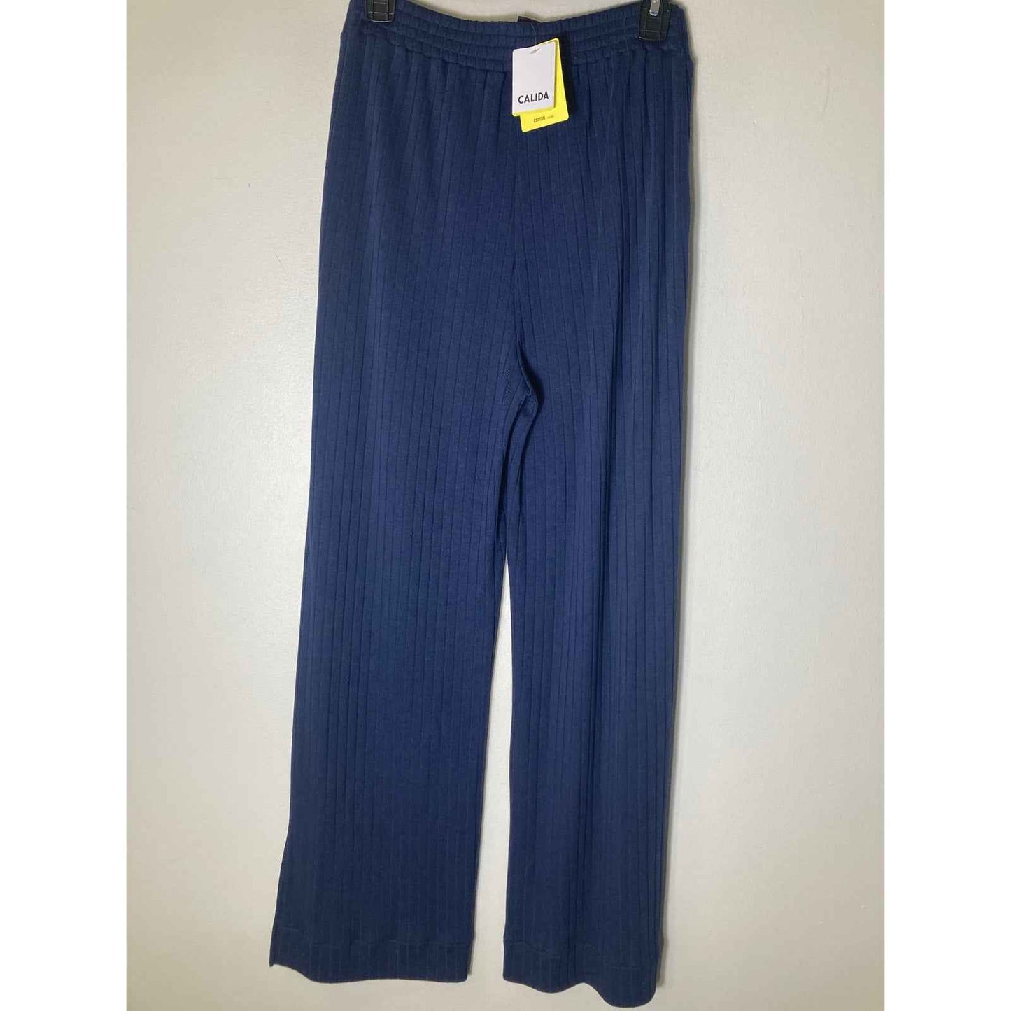 NWT Calida Navy Blue Ribbed Cotton Blend Shirt and Pants Lounge Sz S