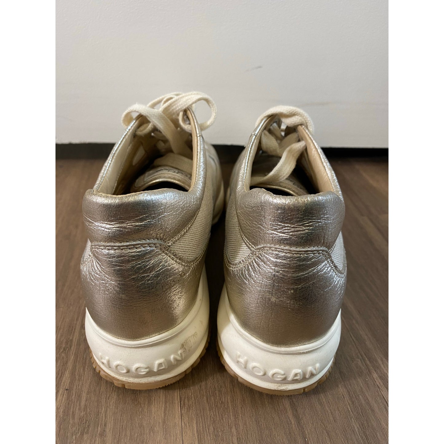 Hoonan Gold Italian Platform Sneakers Sz 10