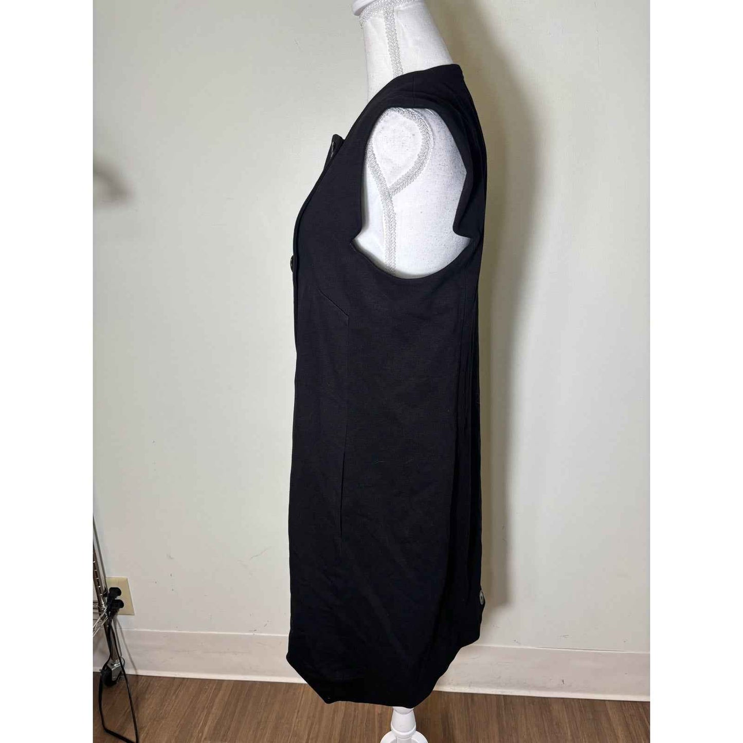 Peal by Lela Rose Black Neck Tie Sleeveless Dress Sz L