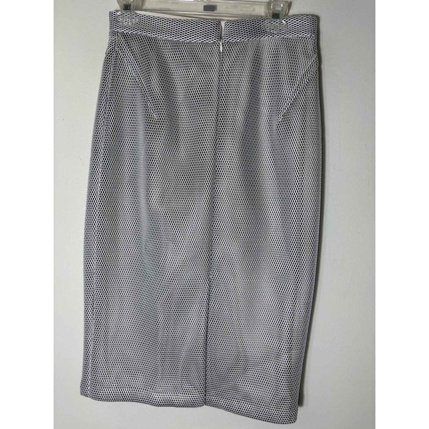 Raoul Black/White Fish Net Midi Pencil Skirt Sz 6