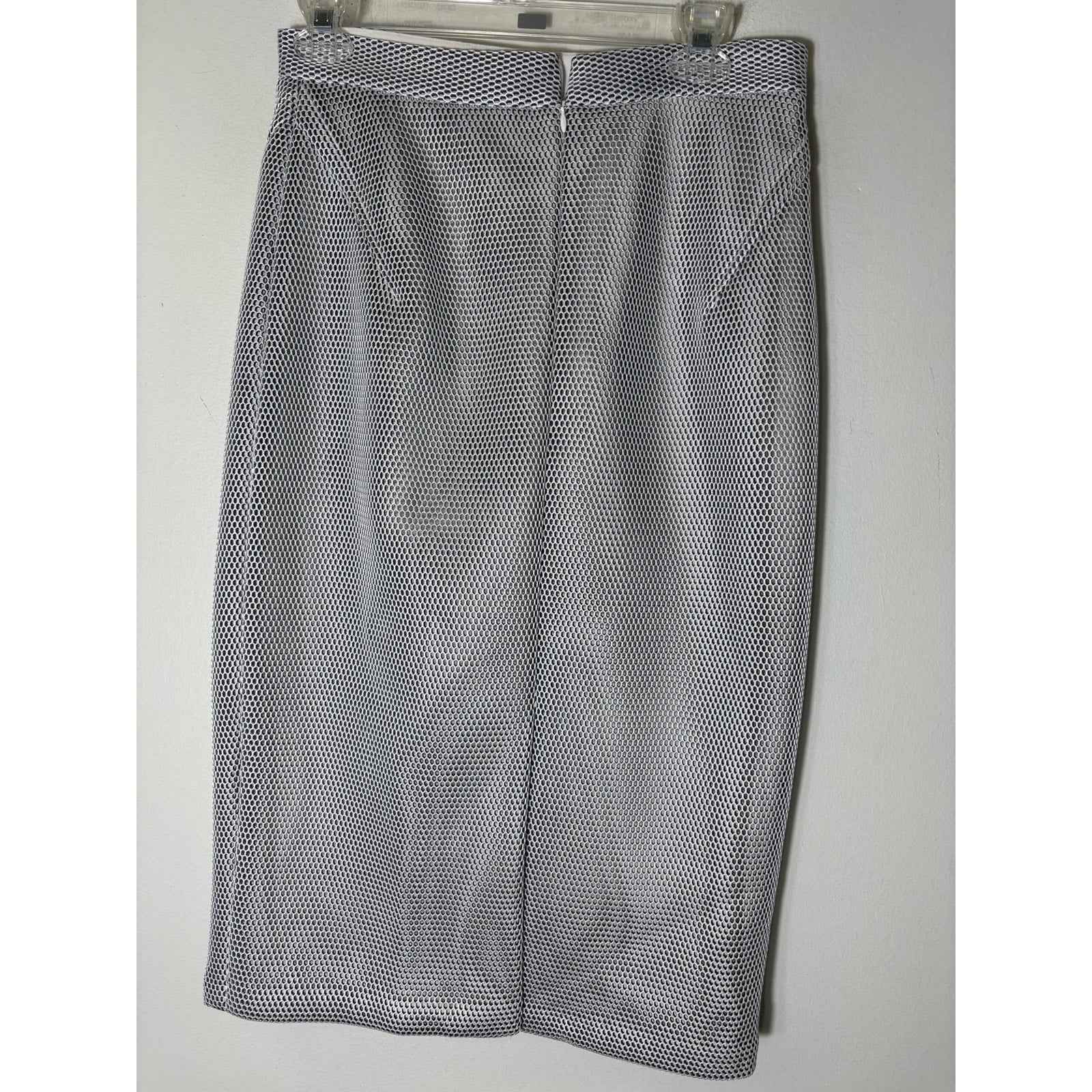 Raoul Black/White Fish Net Midi Pencil Skirt Sz 6