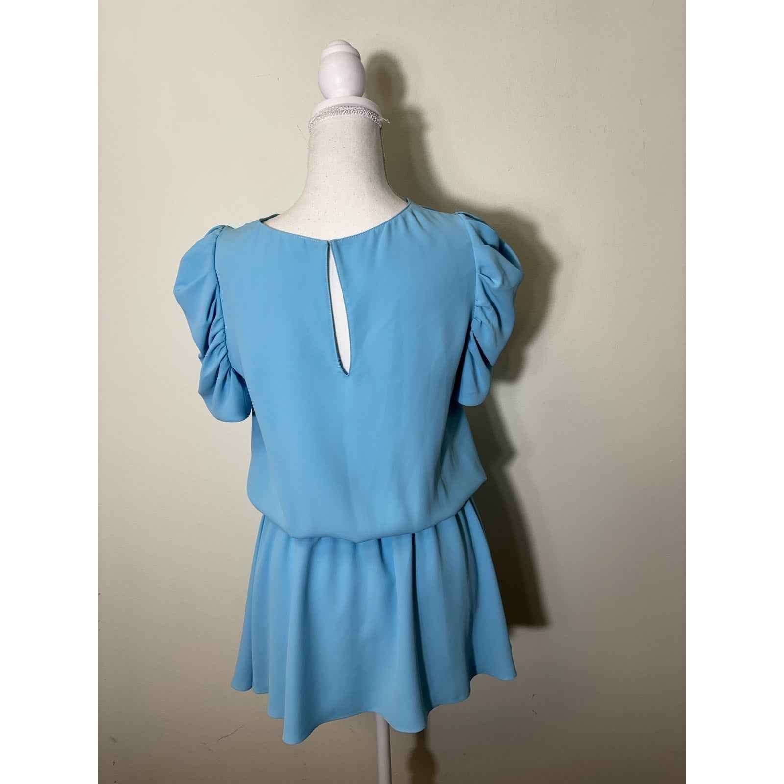Amanda Uprichard Light Blue Short Sleeve Mini Dress Sz XS