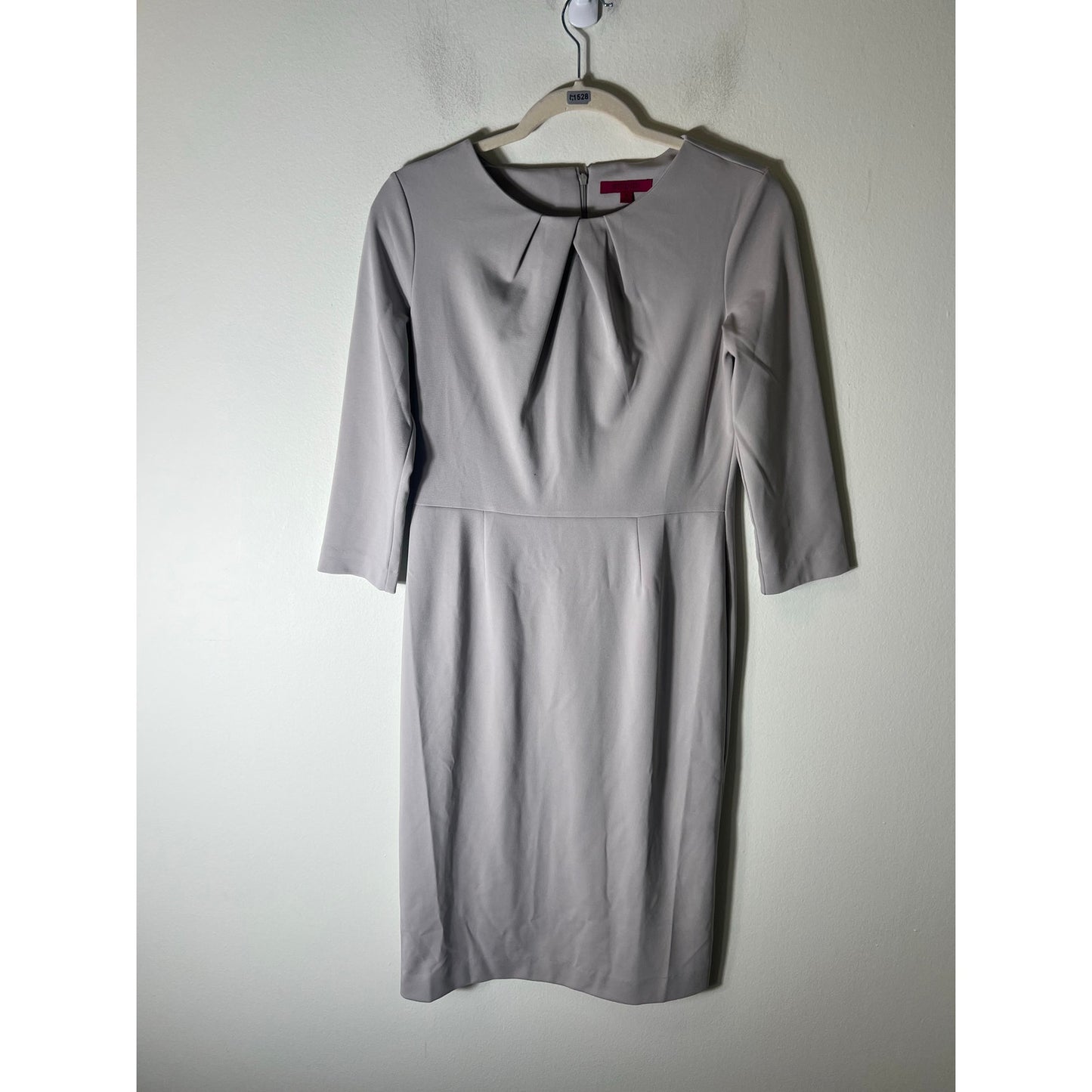 Emploi Light Gray Long Sleeve Midi Dress Sz S