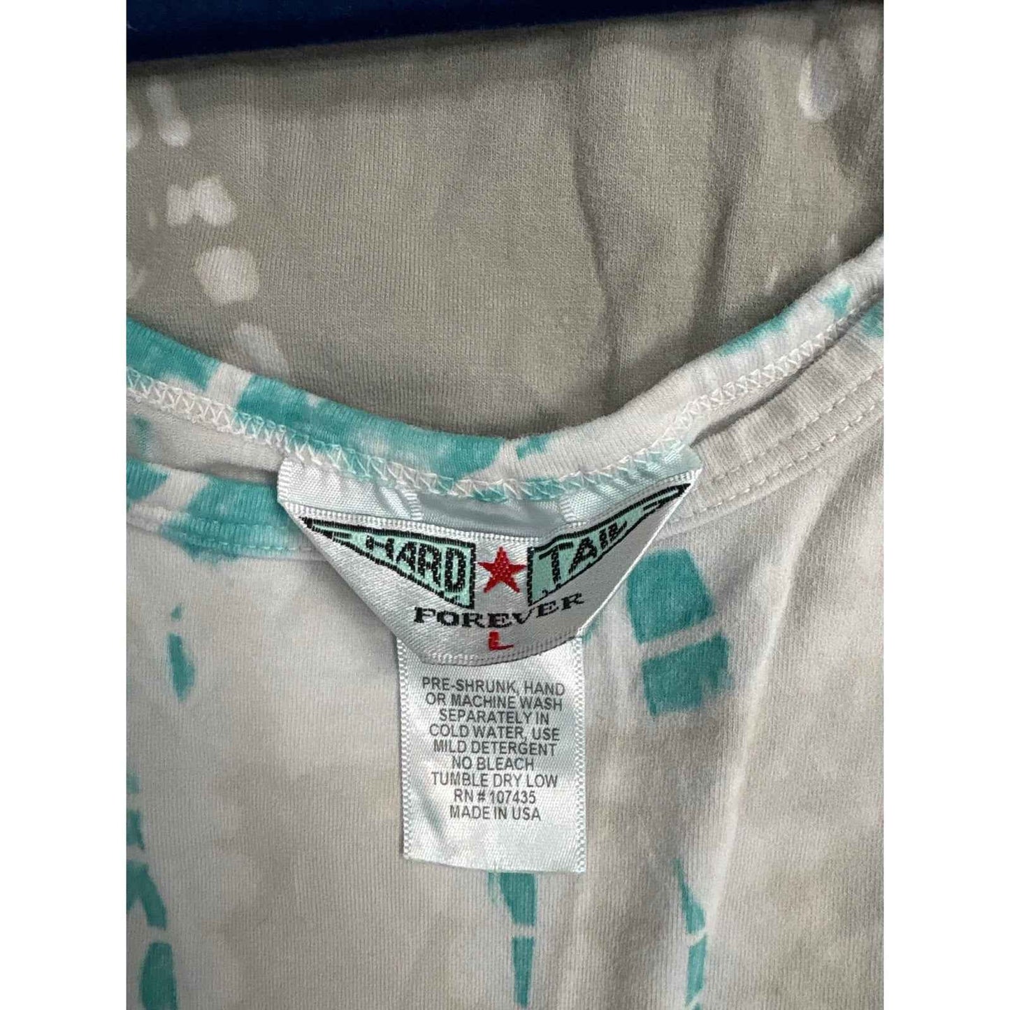 Hard Tail Teal Gray Tie Dye Sleeveless Athletic Tank Sz L