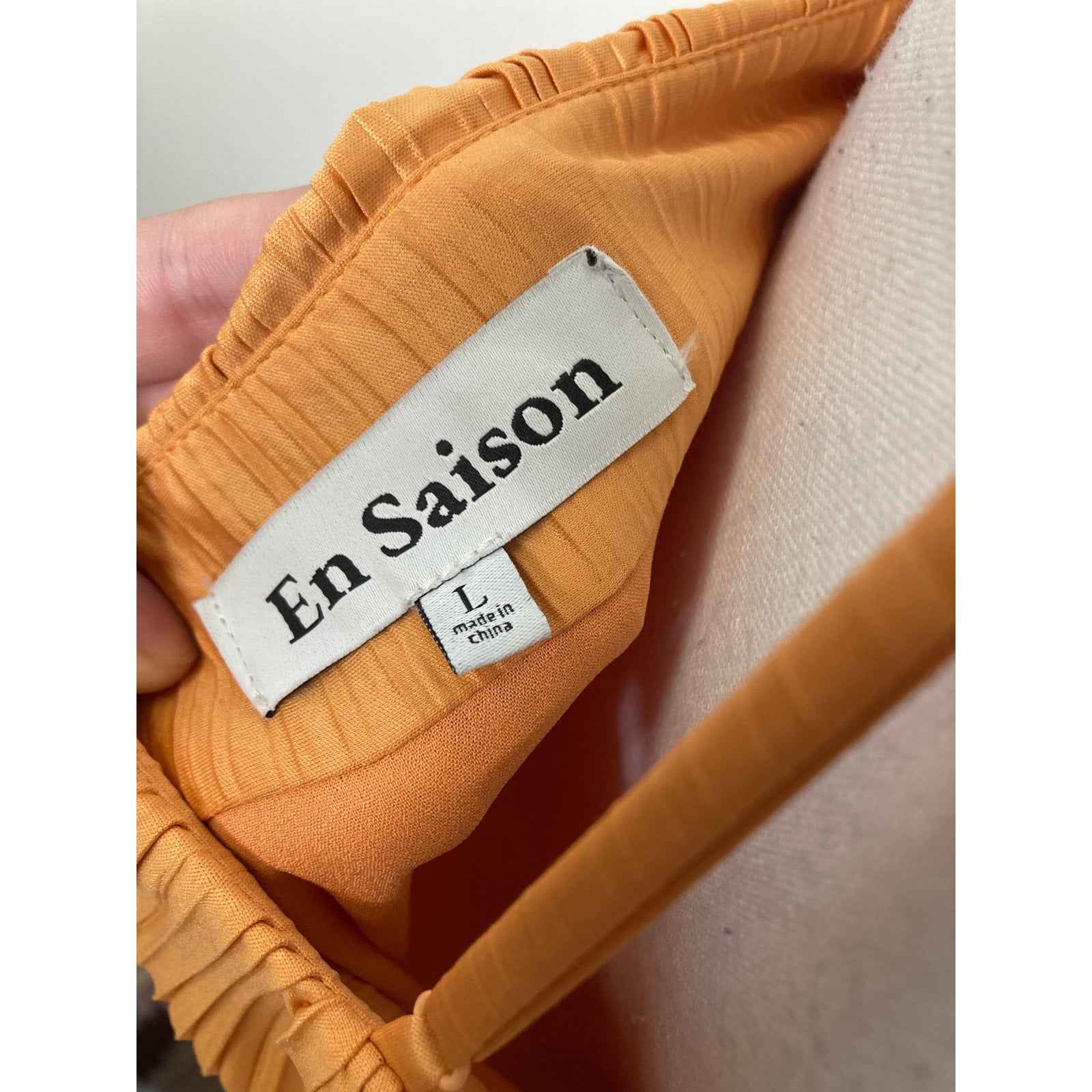 En Saison Illiana Tangerine Bodice Wrap Special Occassion Dress Sz L