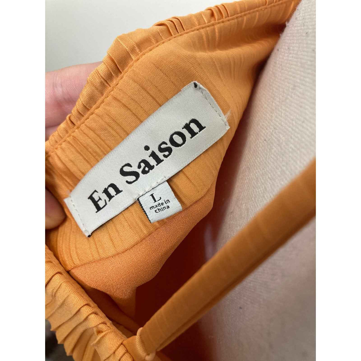 En Saison Illiana Tangerine Bodice Wrap Special Occassion Dress Sz L