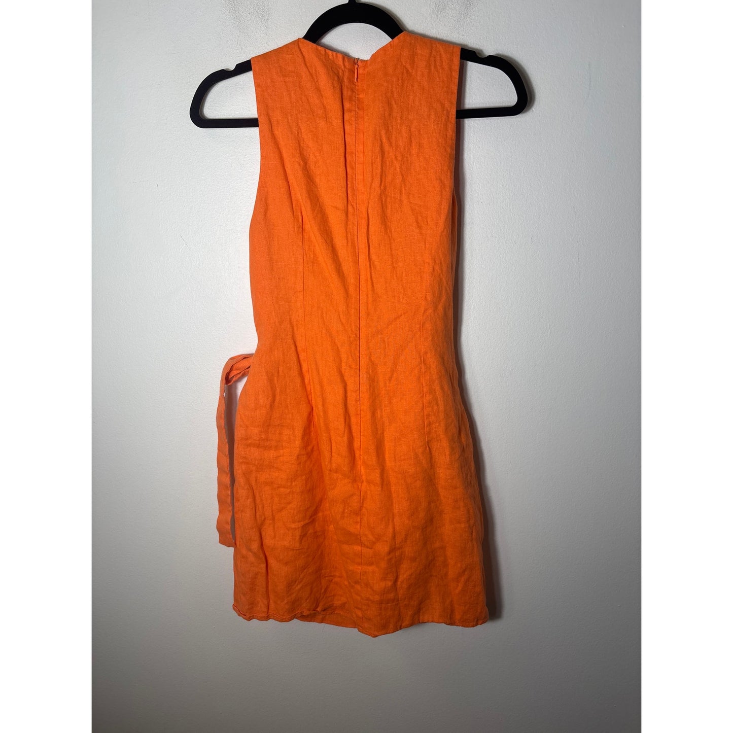 MNG Orange Linen Wrap Skirt Mini Dress Sz m
