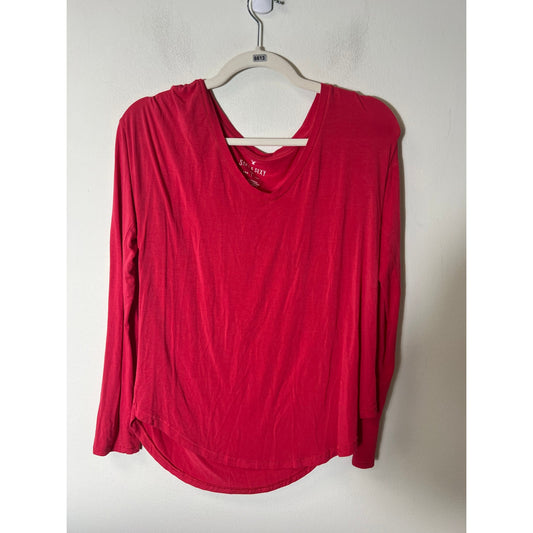 American Eagle Soft & Sexy T, long sleeves, V Neck, Orange/Pink Color. Sz S