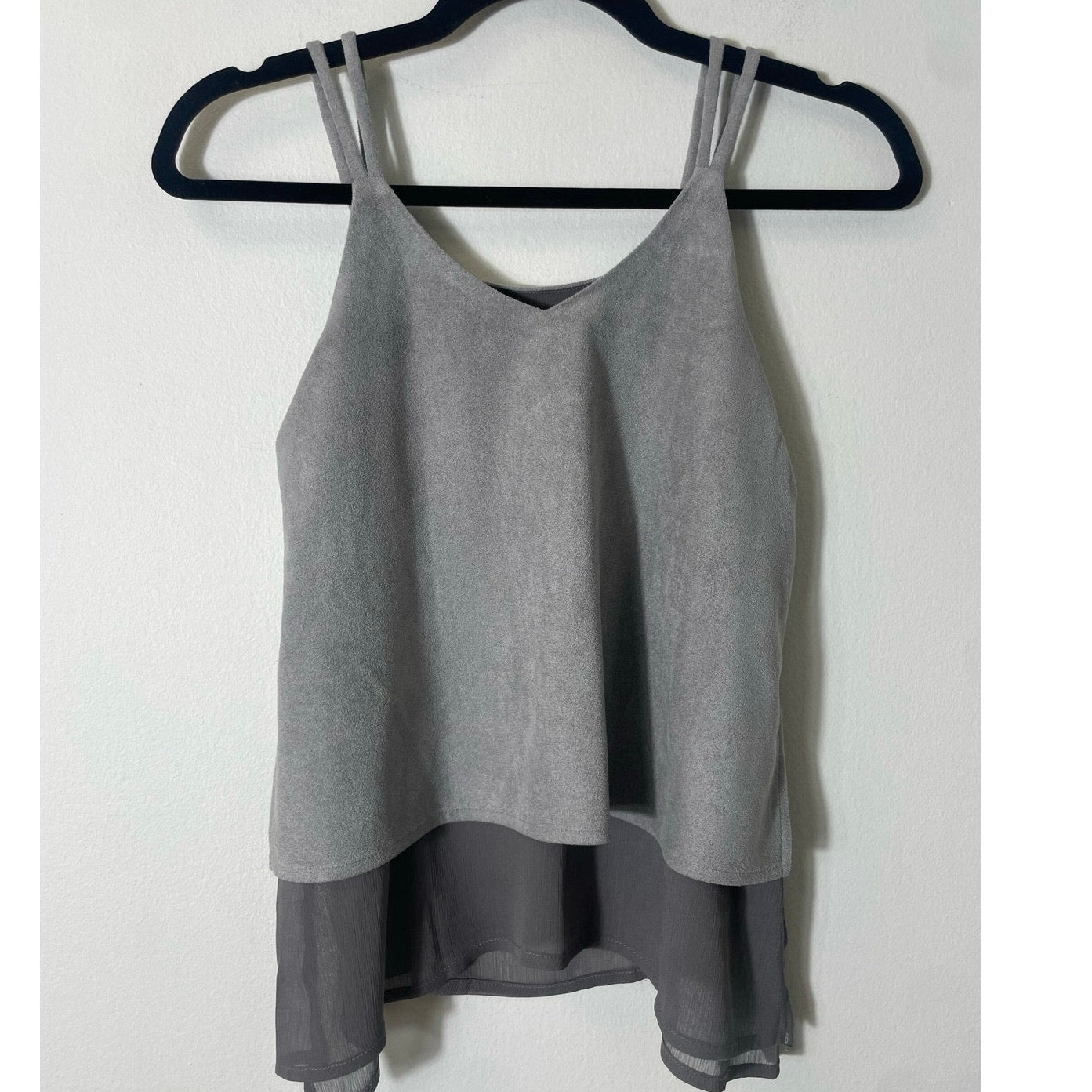 Girls Elisa B Gray Faux Suede Tank Sz 14