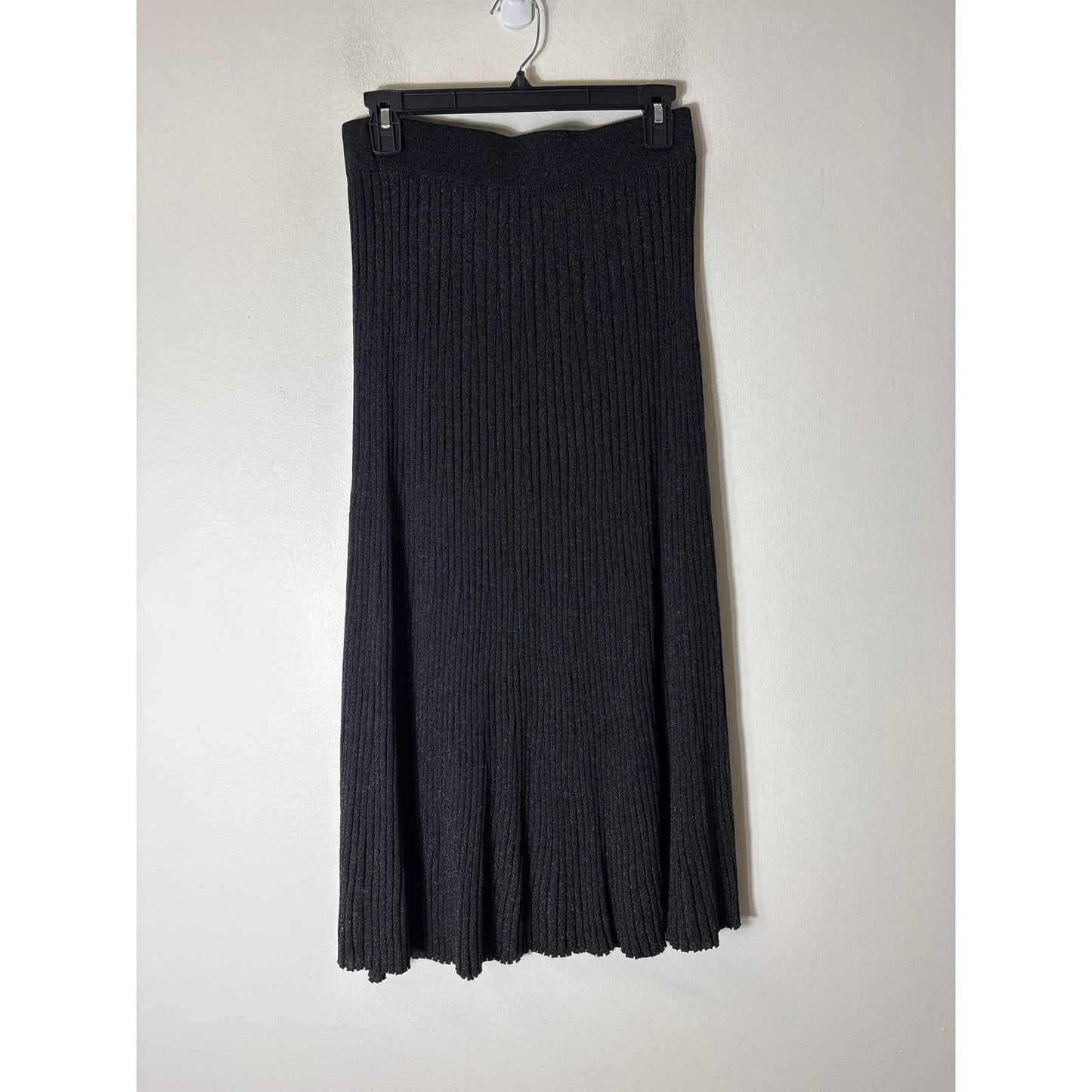 J. McLaughlin Charcoal Sparkle Pleated Maxi Skirt Sz S