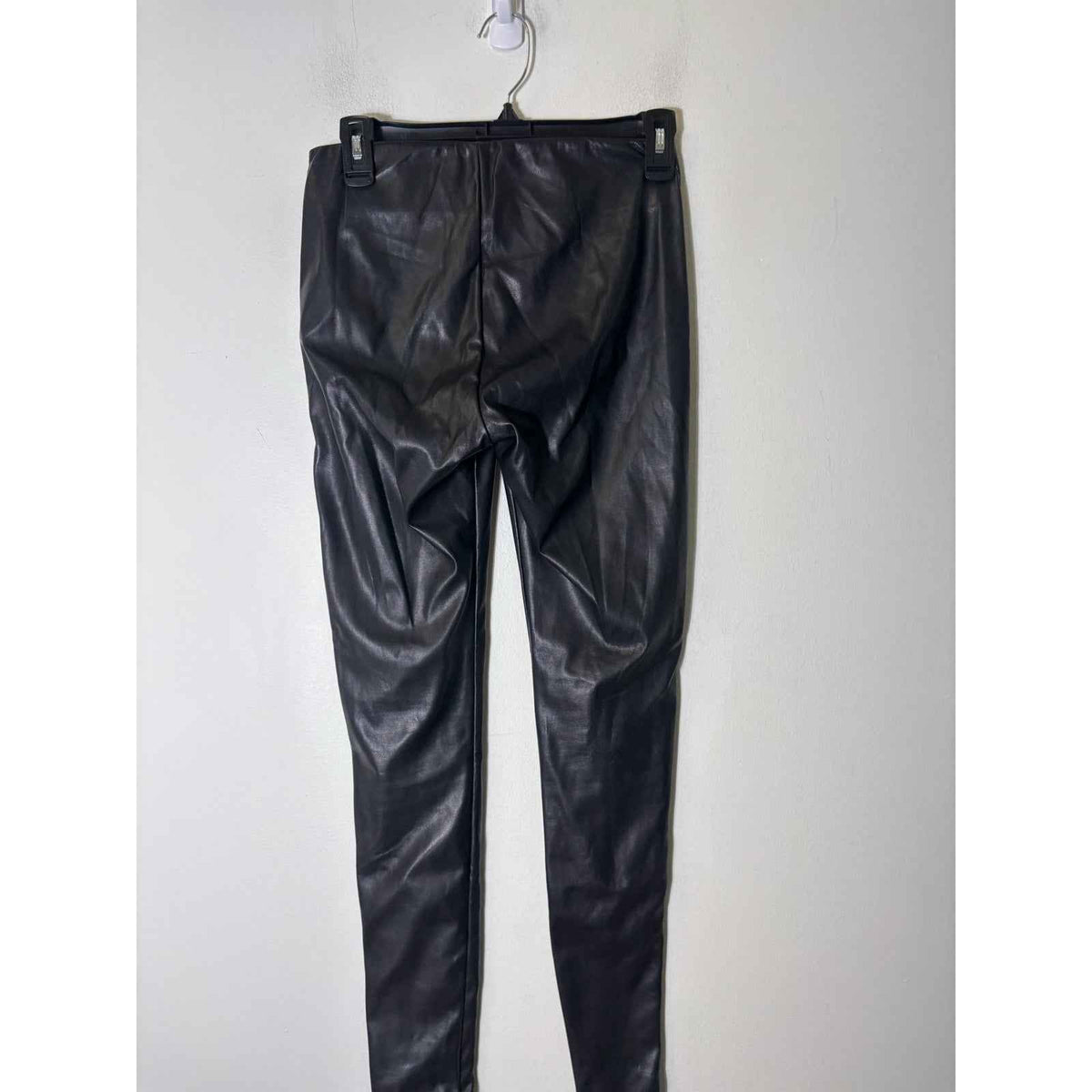 White House Black Market Black "Runway" Faux Leather Pull On Leggings Sz 0