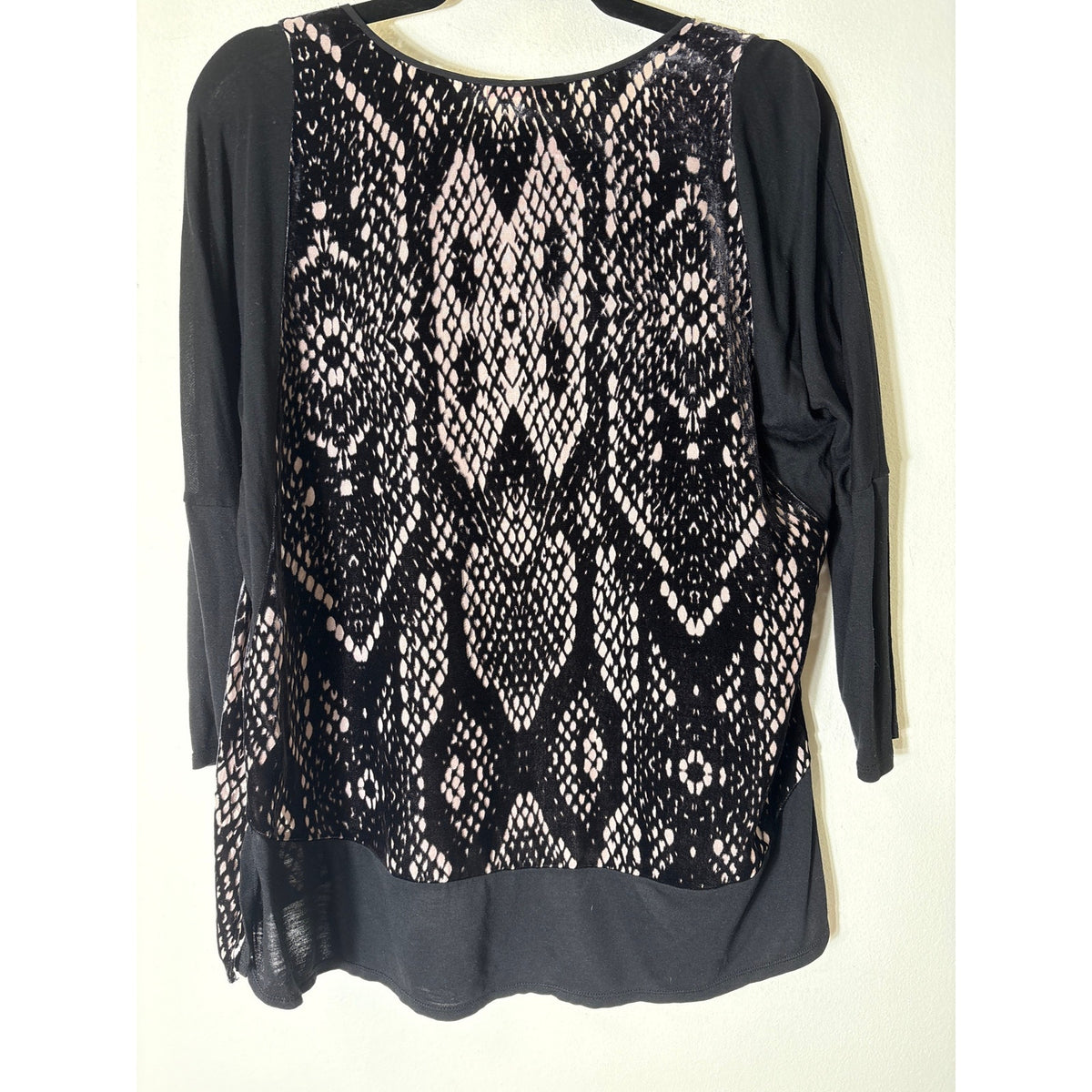 Rebecca Taylor Black Mixed Media Long Sleeve Shirt Sz 2