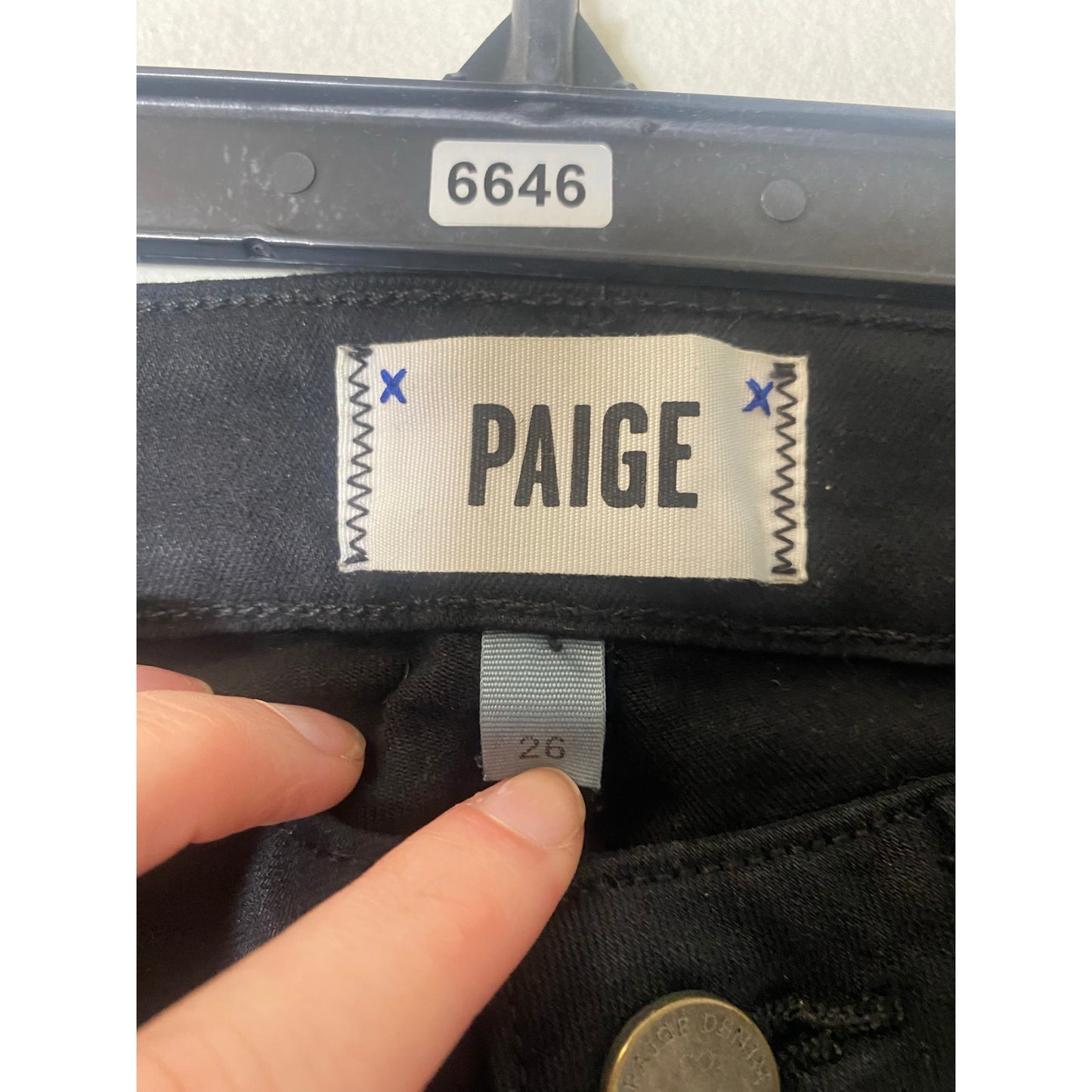 Paige Black Denim "Indio Zip" Sz 26