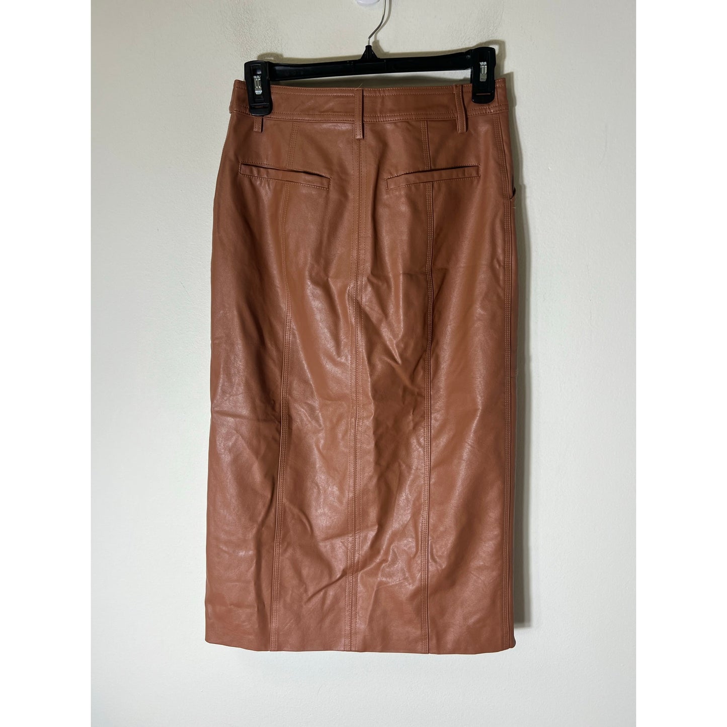 Sanctuary Brown Vegan Leather Midi Pencil Skirt Sz 25