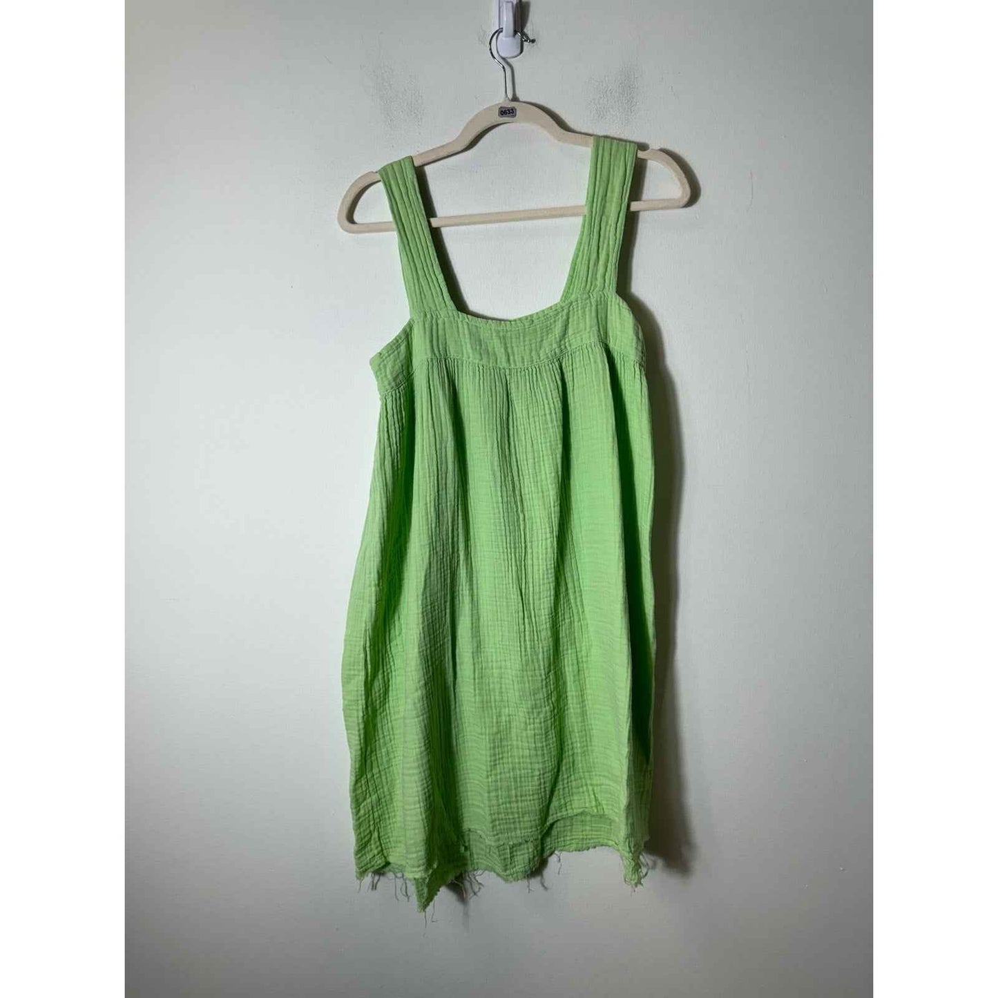 Stark X Green Cotton Textured Sleeveless Mini Dress Sz S