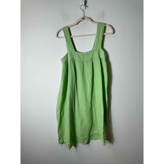 Stark X Green Cotton Textured Sleeveless Mini Dress Sz S