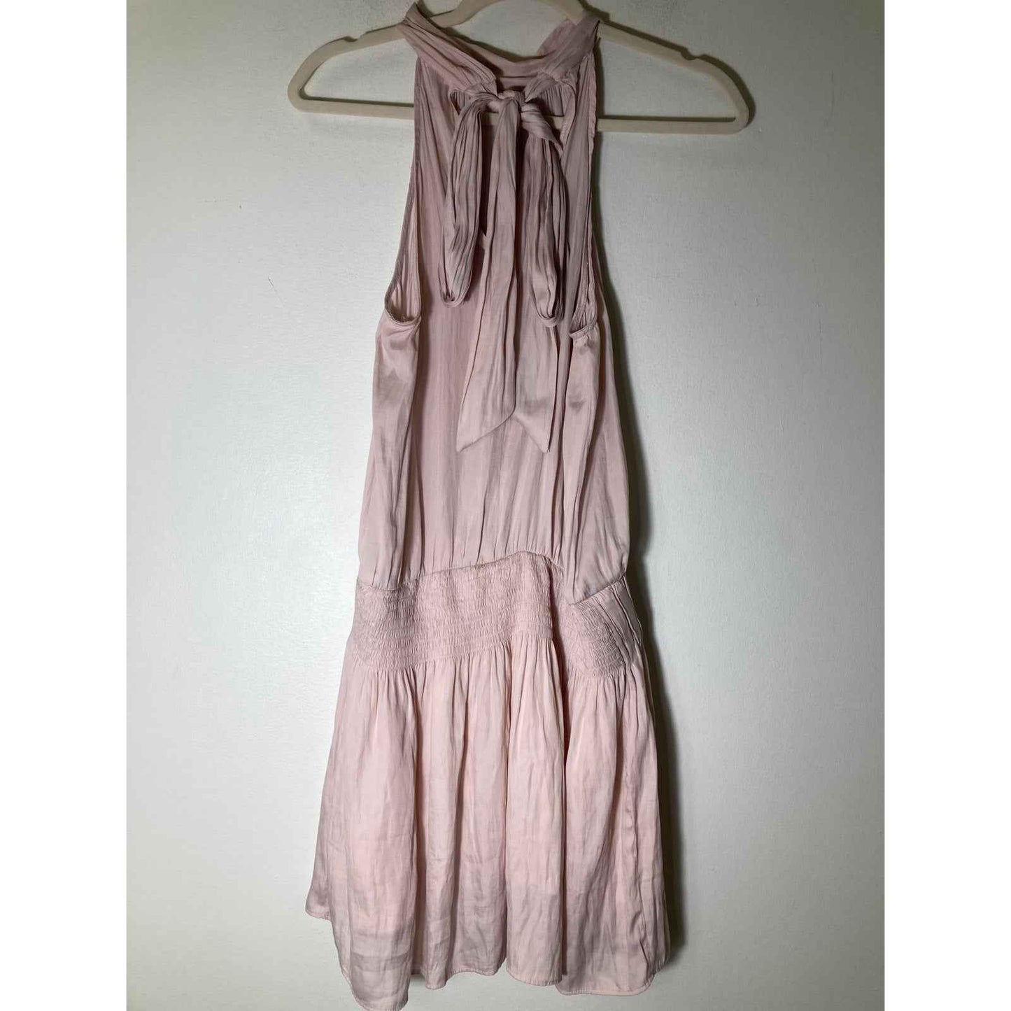 Pants Store Blush Pink Sleeveless Smocked Waist Flouncy Knee Length Dress Sz