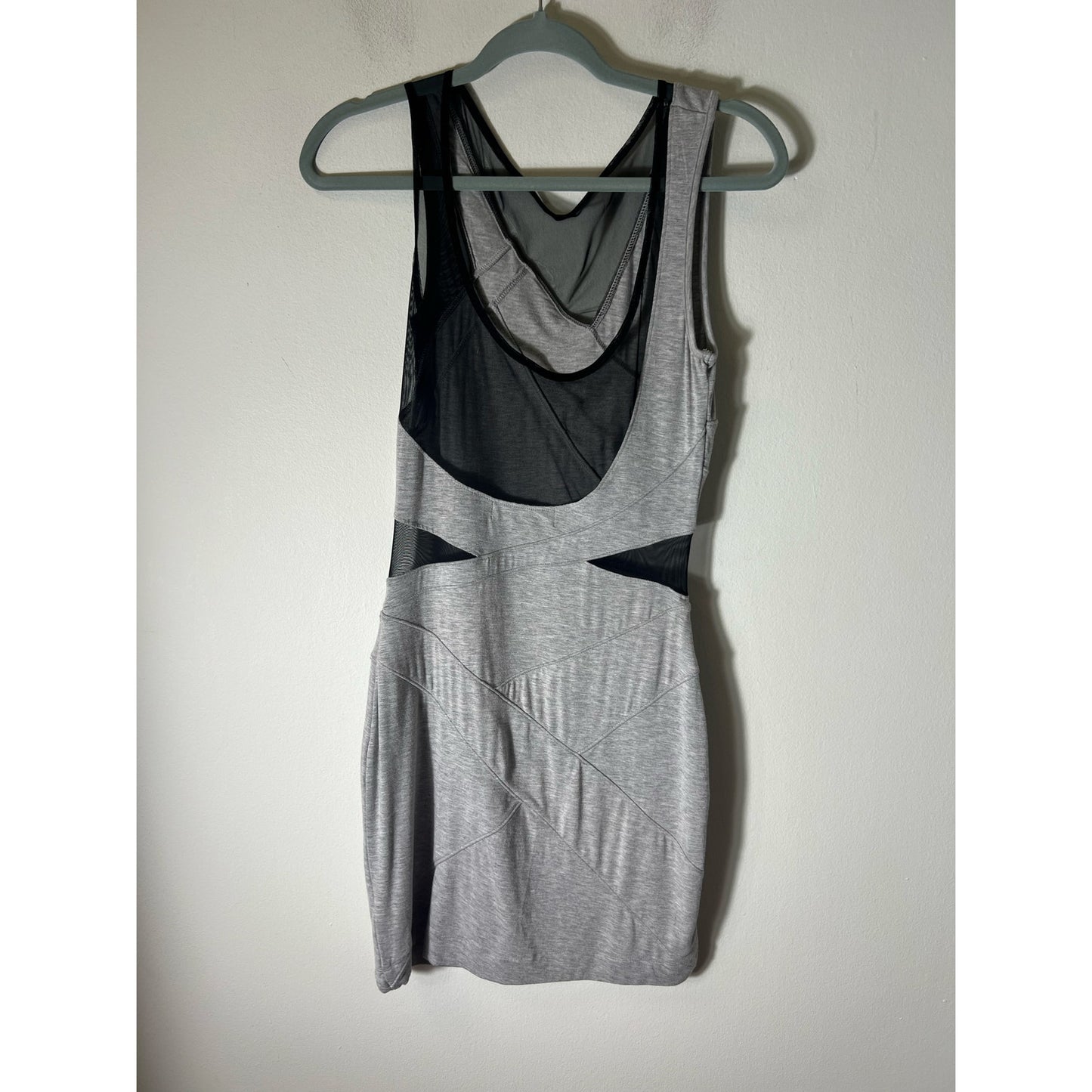 Factory by Erik Hart Gray Mixed Media Body Con Dress Sz S