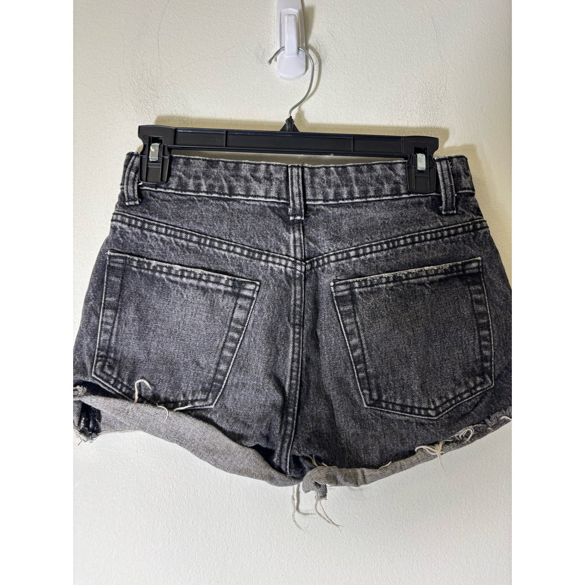 Zara Black Denim Cut Off Shorts Sz 2