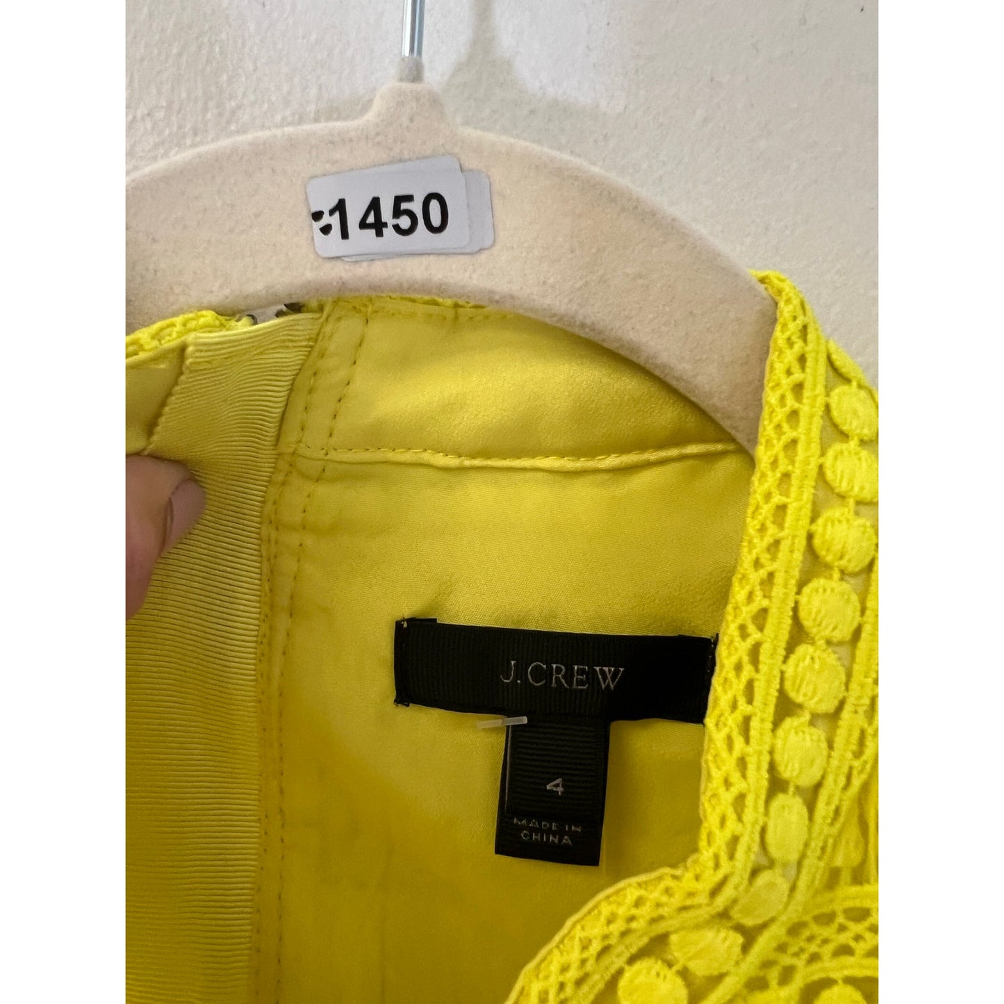 NWT J. Crew Bright Yellow Sleeveless Knee Length Dress Sz 4
