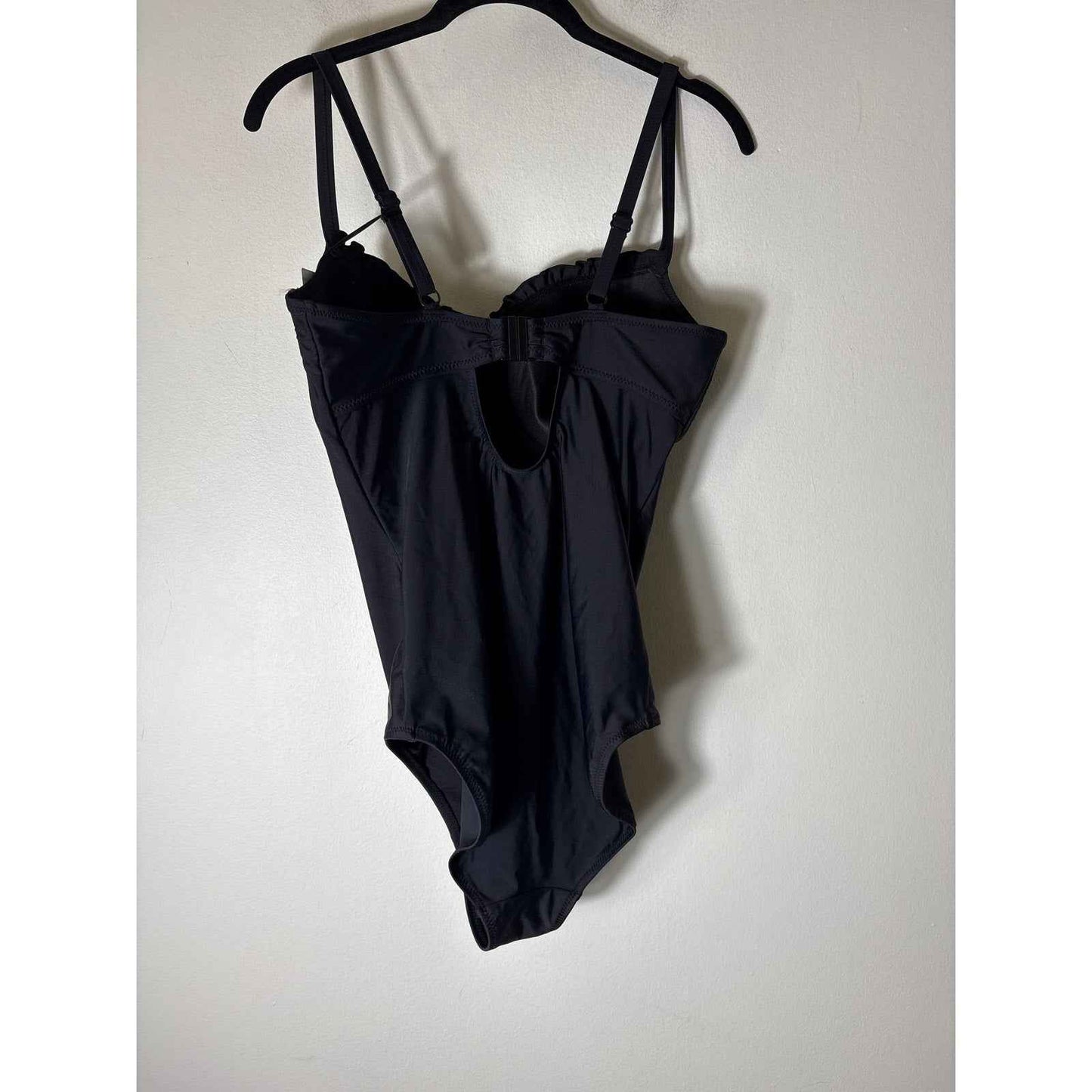 NWT Pour Moi Black Splash Padded Underwired Control Swimsuit Sz 34F (Med)