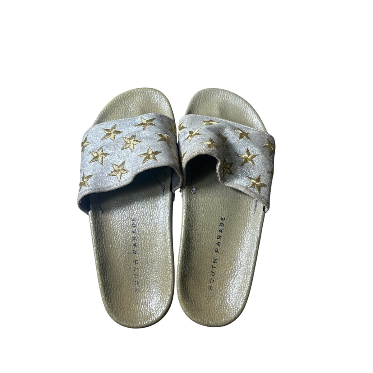 South Parade Gold Star Slides Sz 8