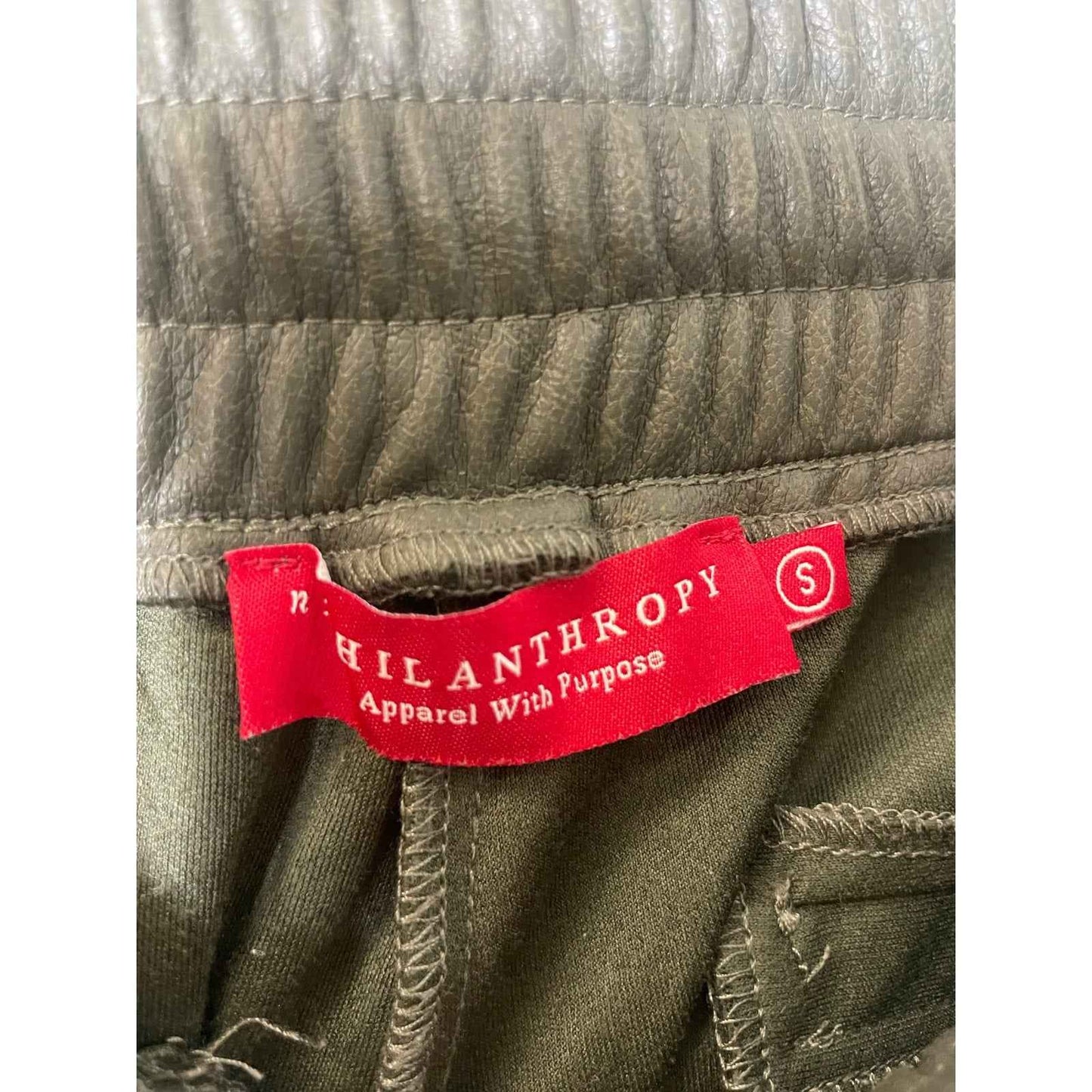 Philanthropy Green Faux Leather Jogger Sz S
