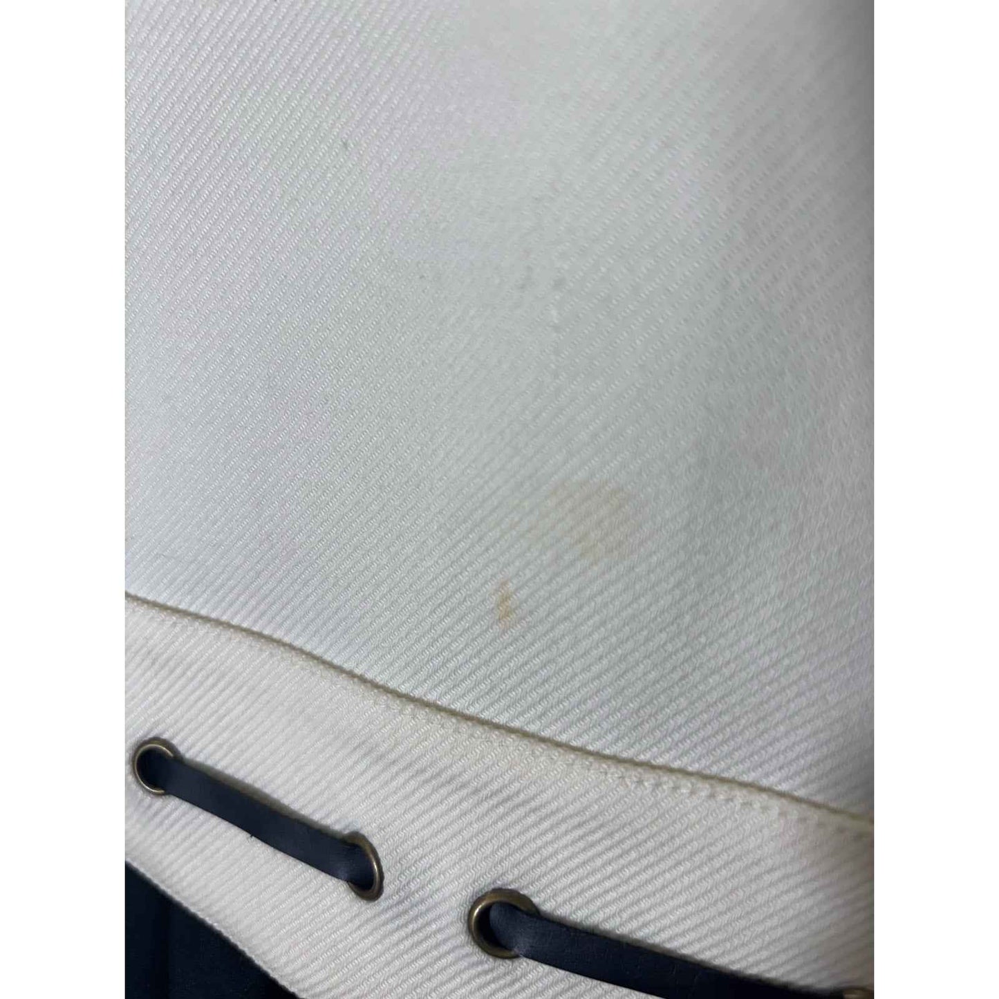 ECCOCI Cream Wool Blend Skirt with Black Removeable Pleated Hem Sz 12