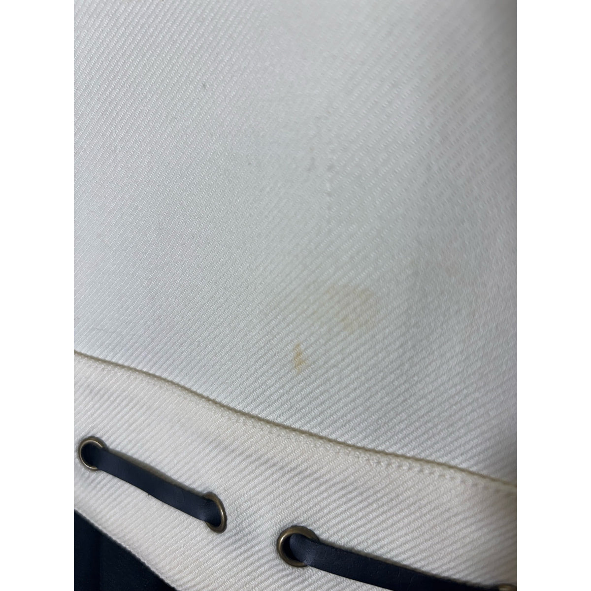 ECCOCI Cream Wool Blend Skirt with Black Removeable Pleated Hem Sz 12