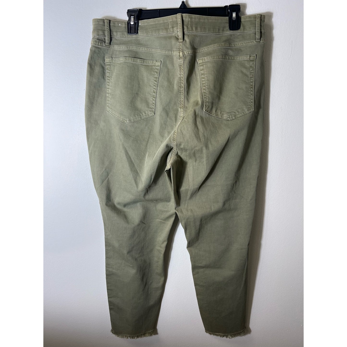 AnnTaylor Loft Army Green Curvy High Waist Skinny Crop Jeans Sz 34/18