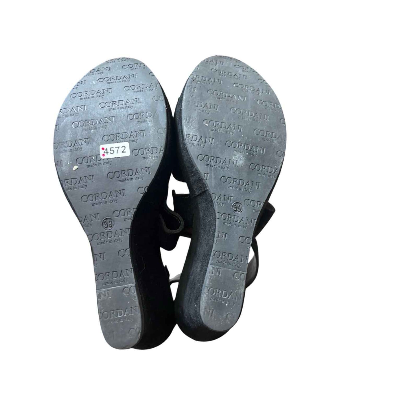 Cordani Black Velvet Platform Wedge Sandals Sz39