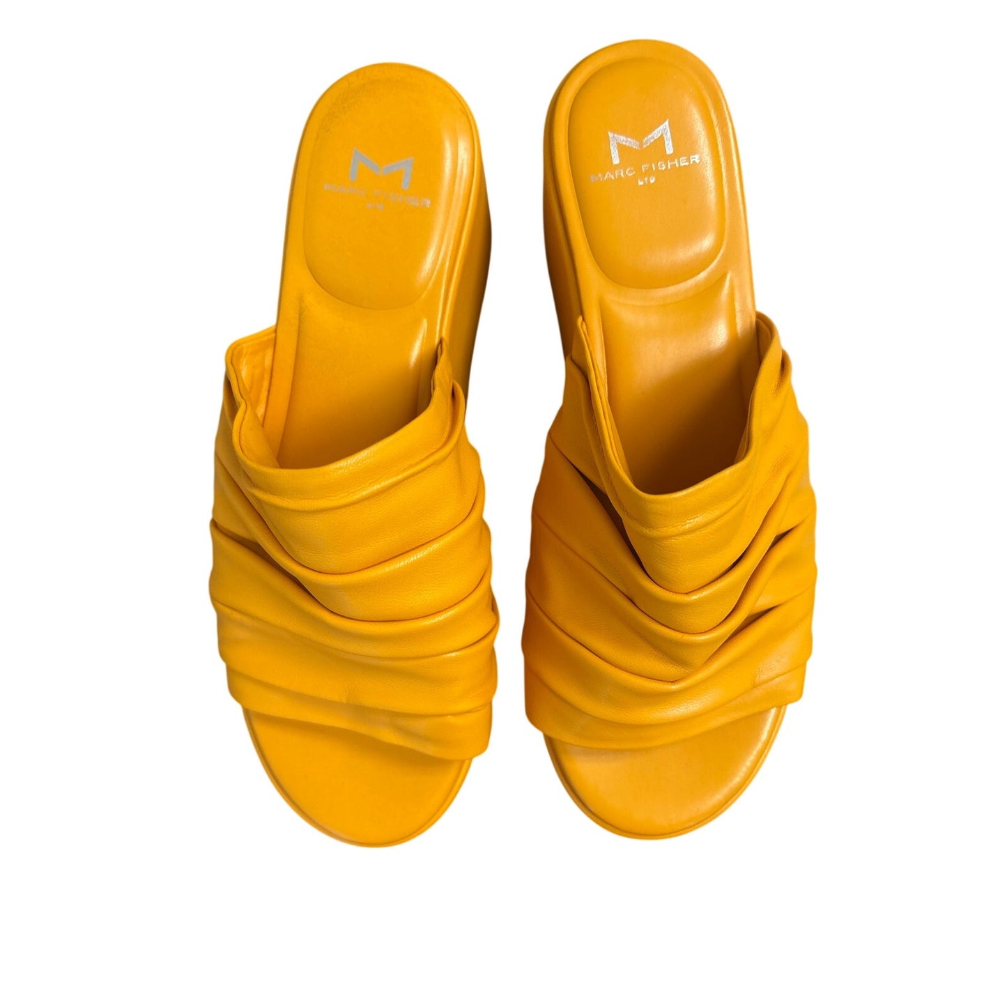 Marc Fisher Marigold Wedge Leather Slides Sz 8