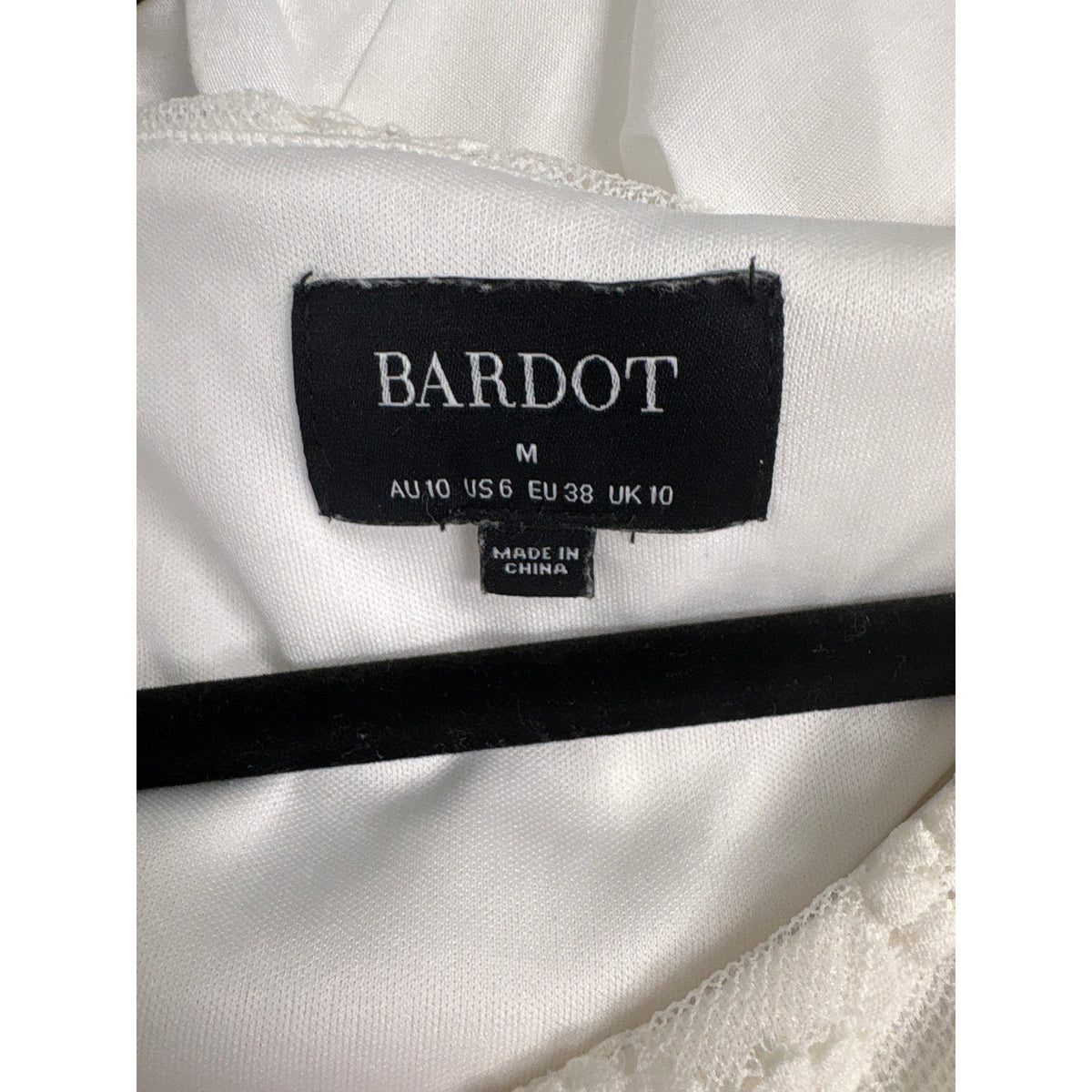BARDOT White Lace and Cotton Sleeveless Floor Length Dress Sz M