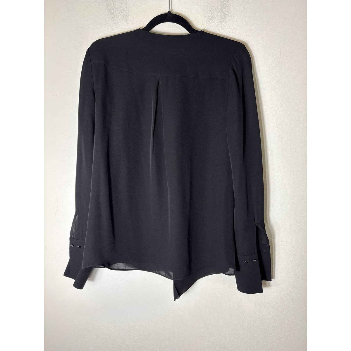 Elie Tahari Black Long Sleeve French Cuff Silk Shirt Sz S