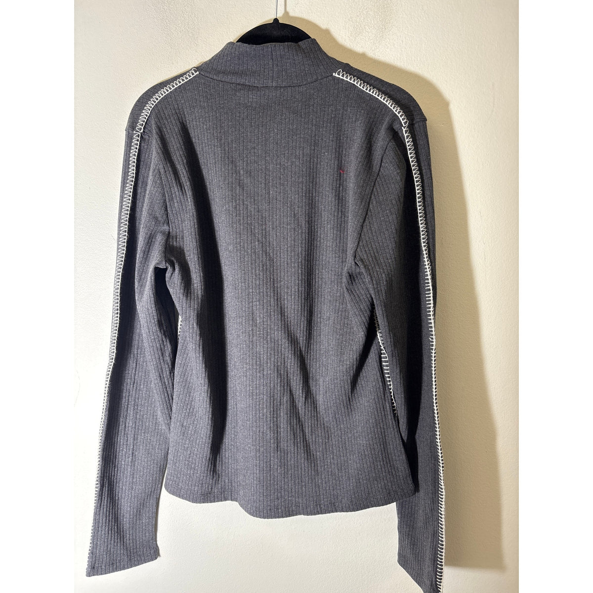 NWT J. Crew Charcoal Gray Ribbed Long Sleeve Sz L