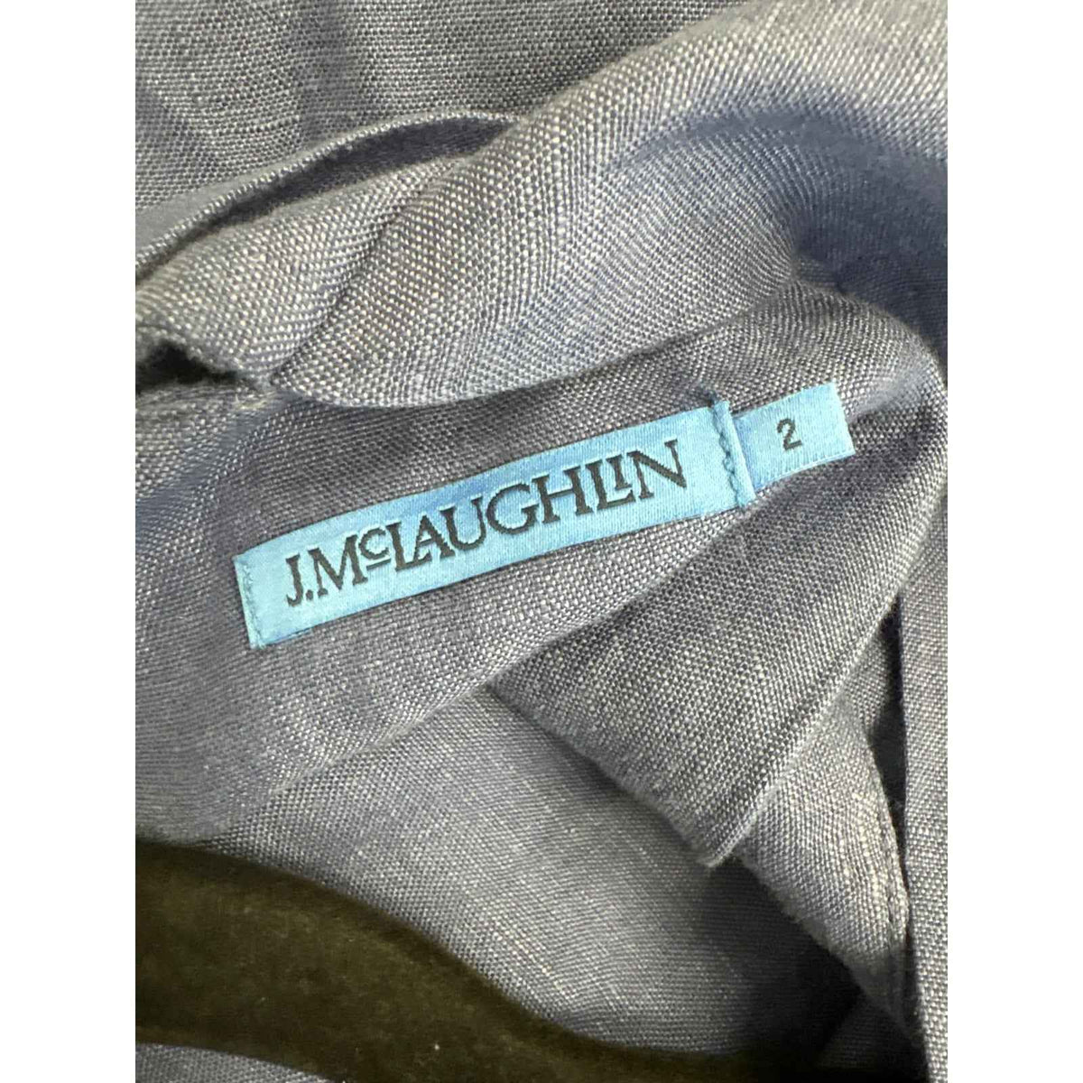 J. McLaughlin Blue Linen Sleeveless Maxi Dress Sz 2