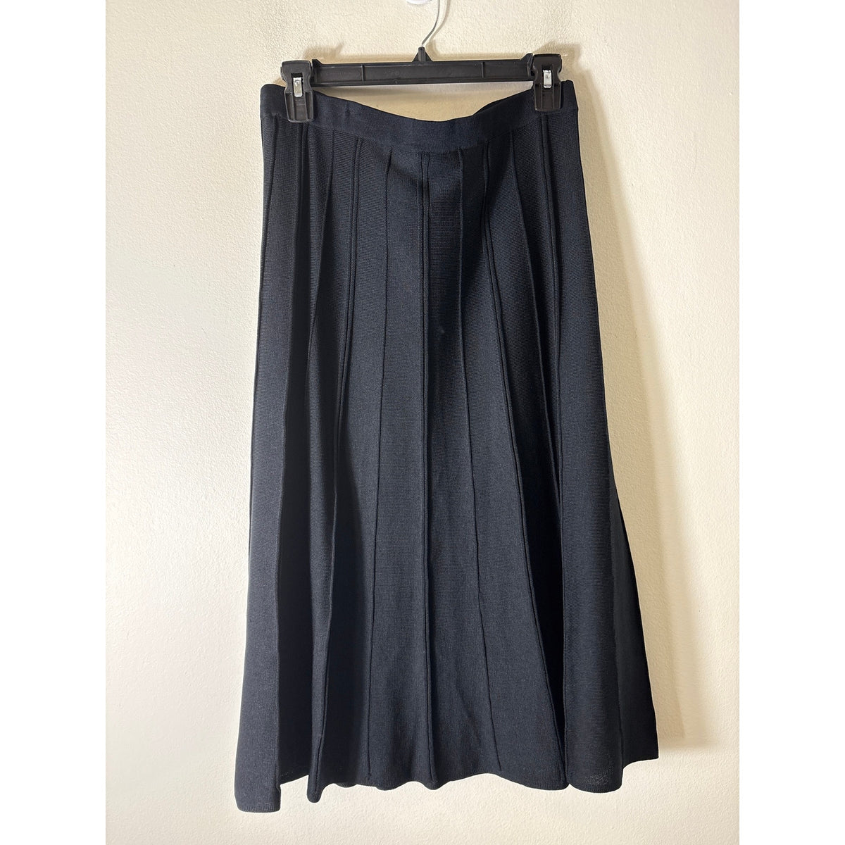 Ming Wang Black A Line Knit Skirt Sz L