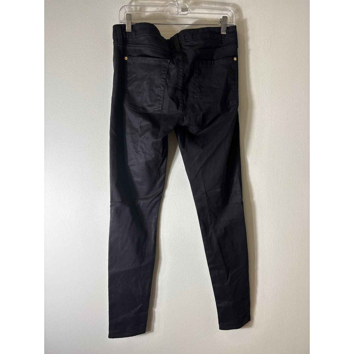 7 For All Mankind Black Waxxed Denim Sz 31