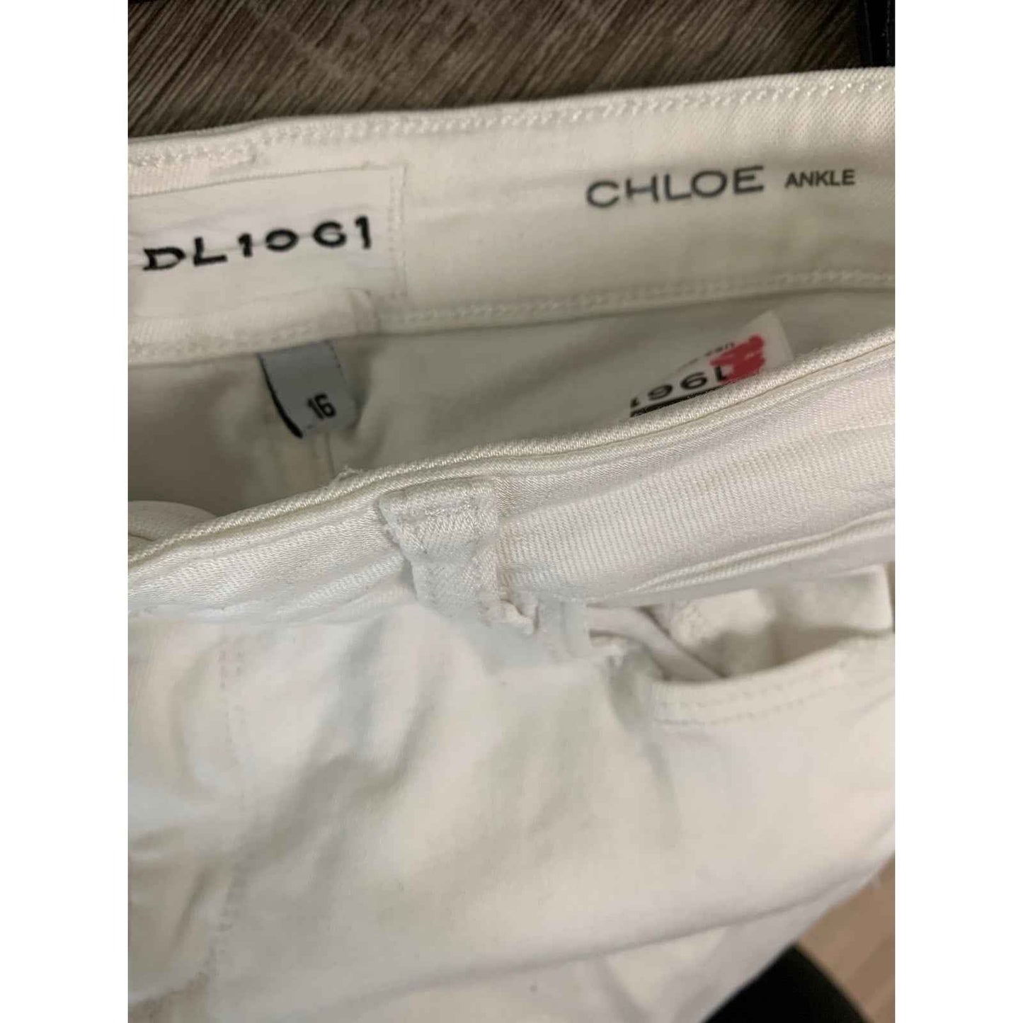 Girls DL1961 White Distressed Chloe Ankle Skinny Jeans Sz 16