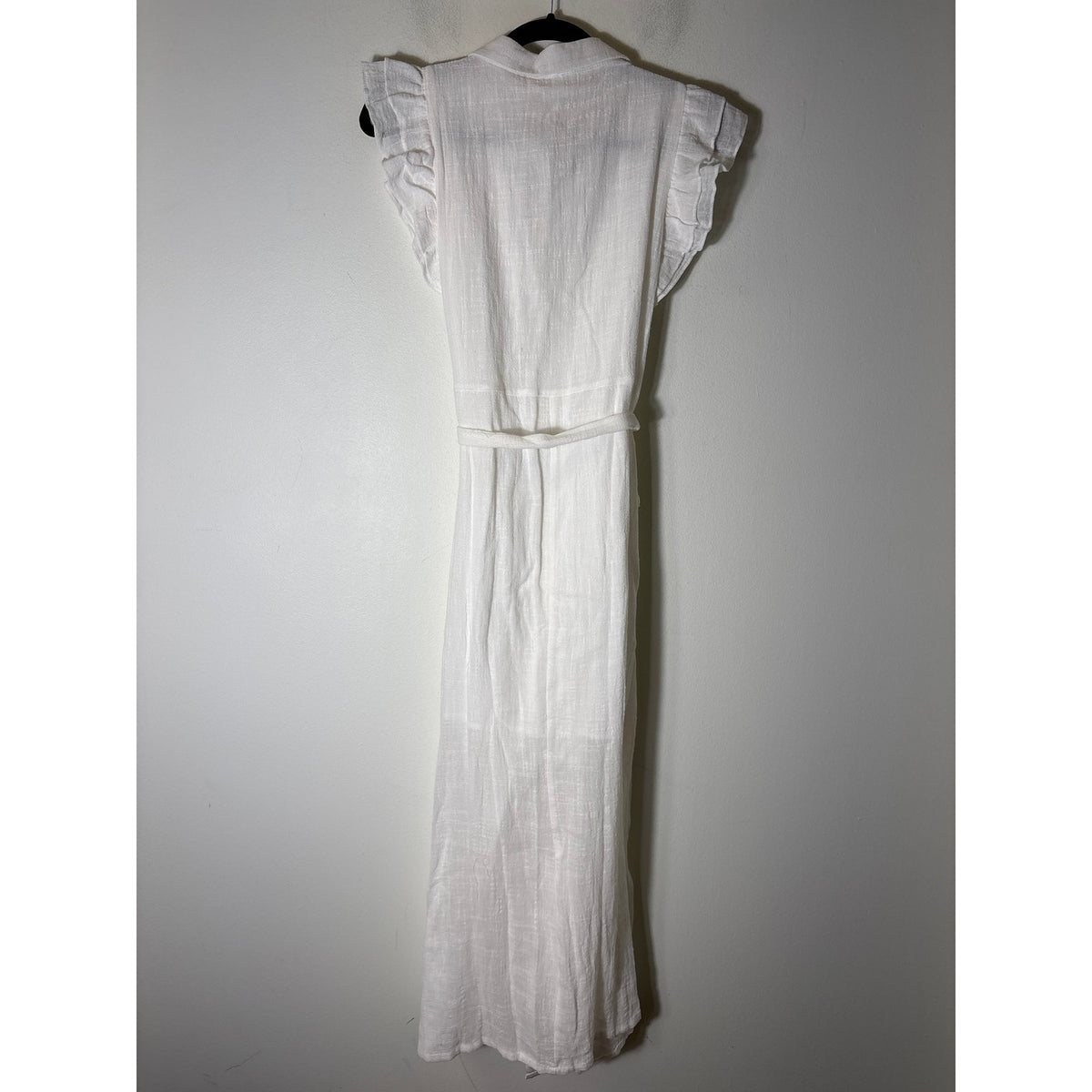 NWT Fate Sleeveless Flutter Sleeve Button Up Maxi Dress Sz L