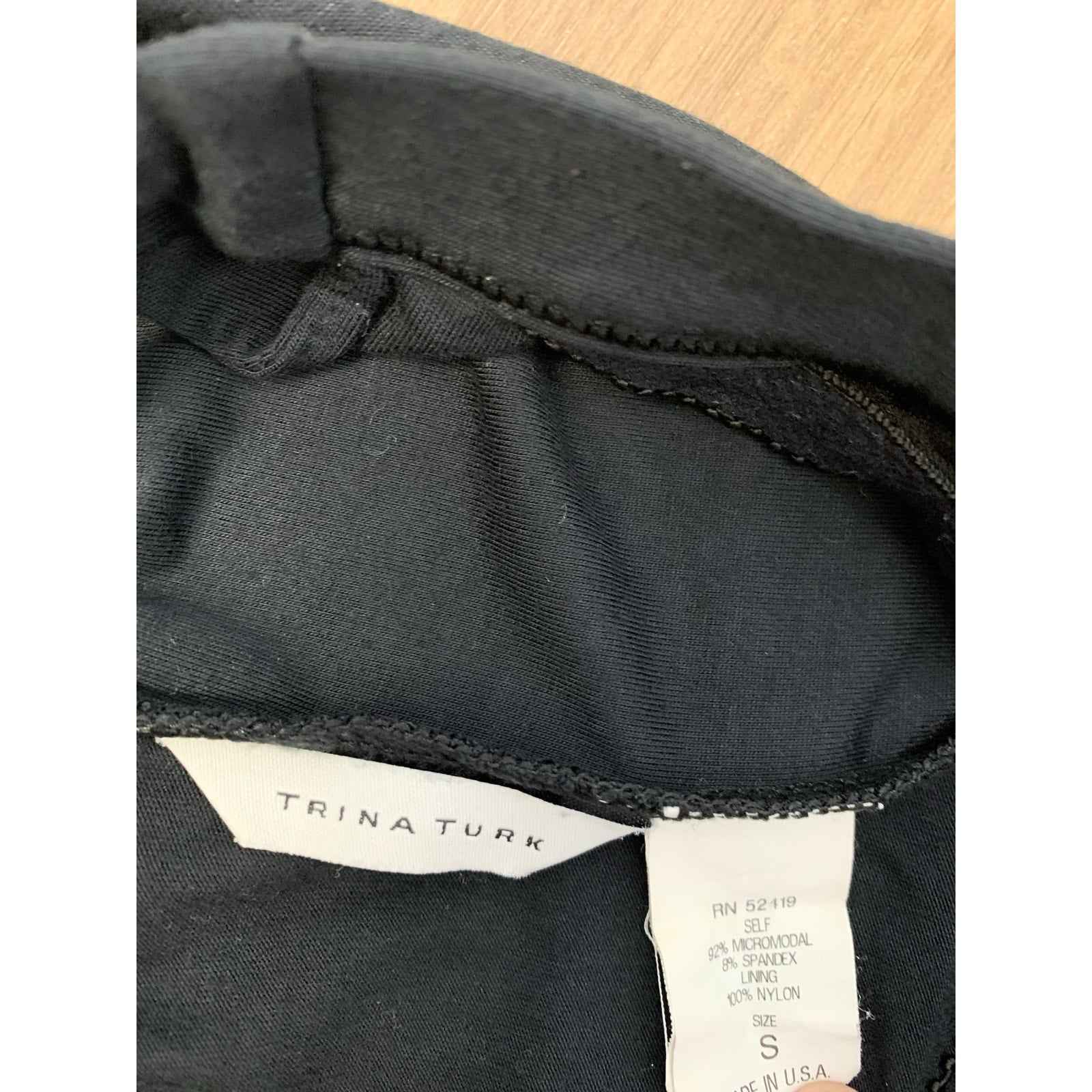 Trina Turk Black Knit Strapless Keyhole Back Blouson Maxi Dress Sz S