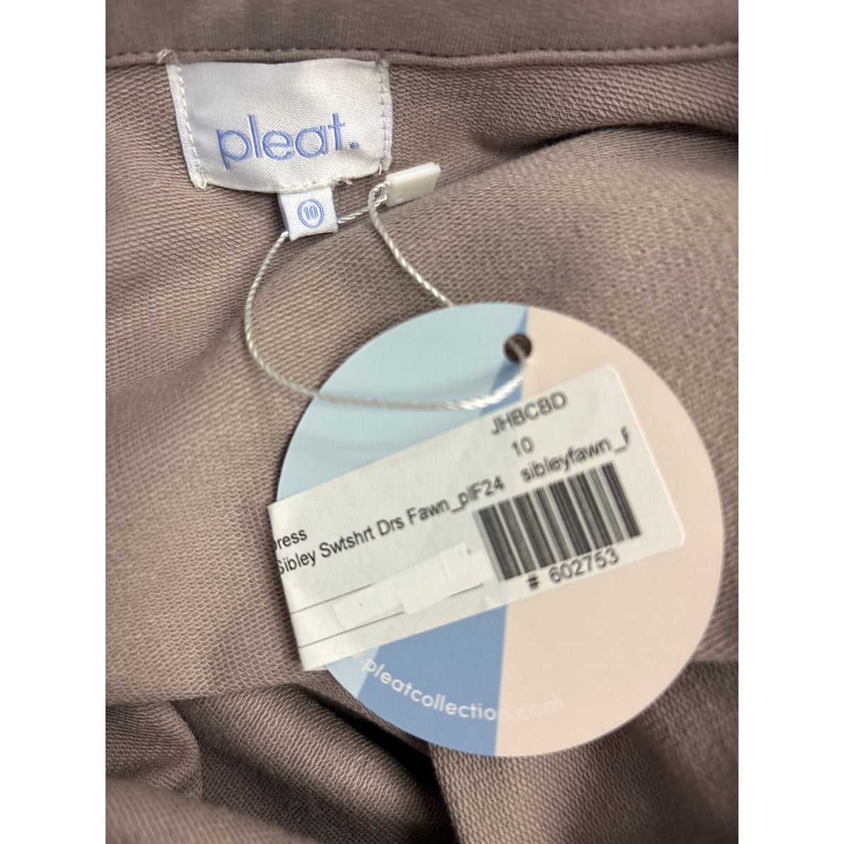 NWT Kids Pleat Sibley Sweatshirt Fawn Dress Sz 10
