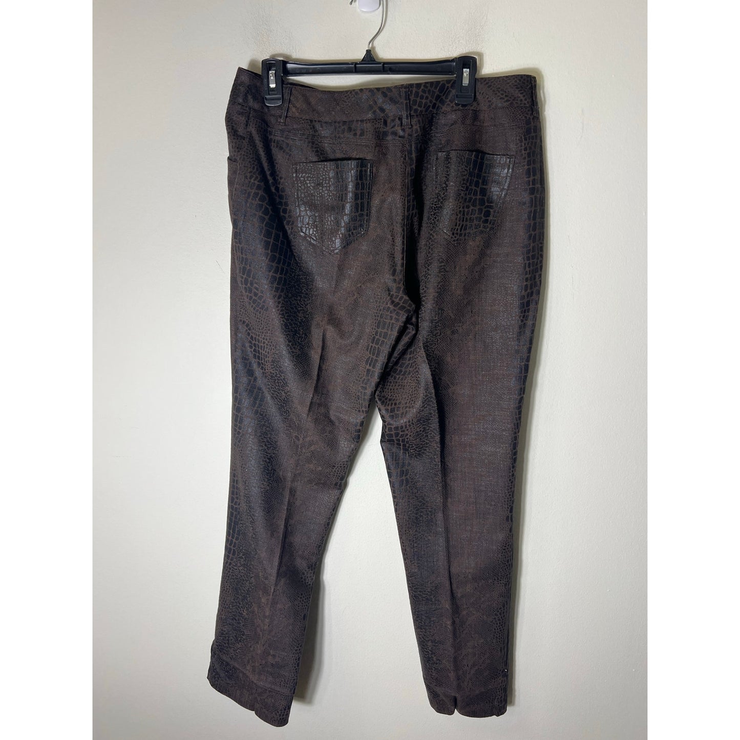 Bamboo Traders Brown Snakeskin Print Jeans Style Pants Sz 14