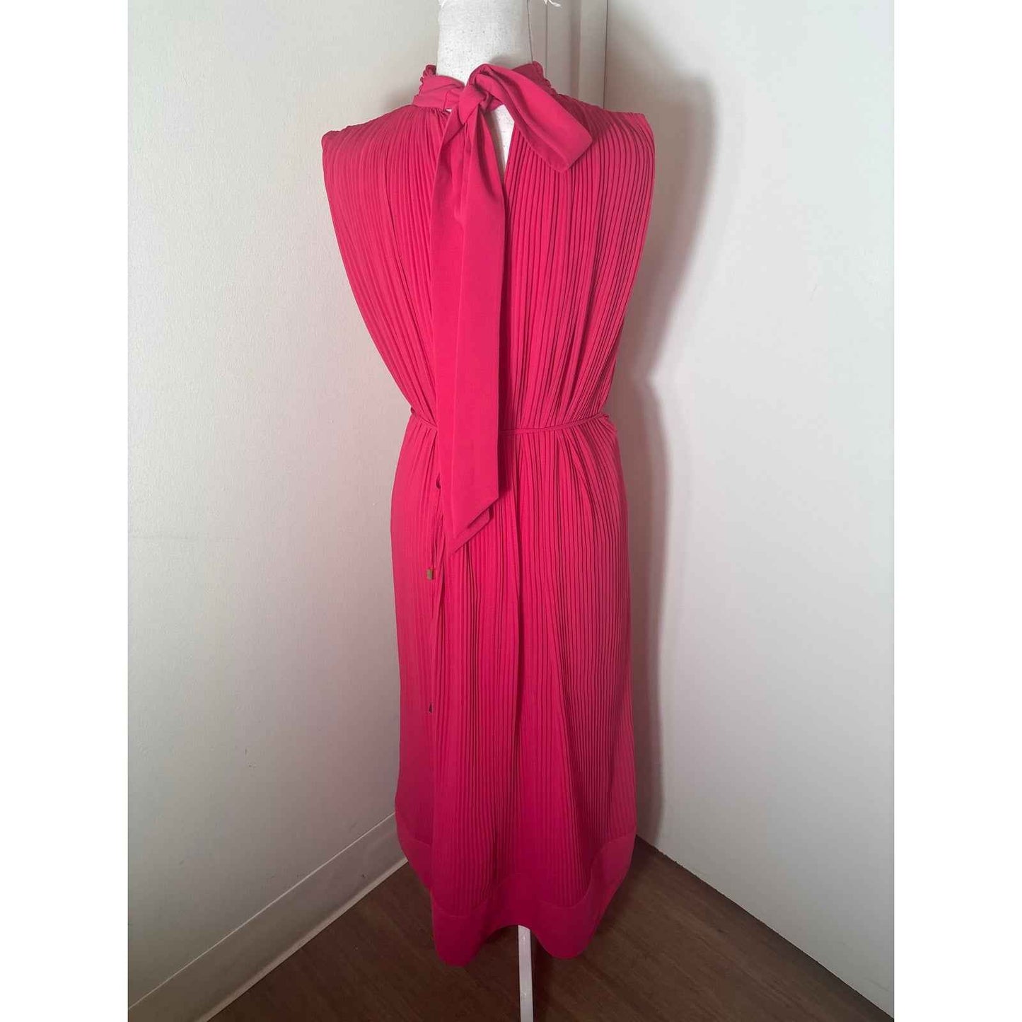 Milly Accordian Pleat Halter Maxi Dress Sz 4