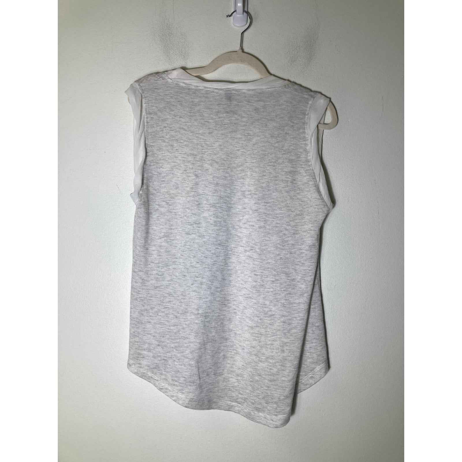 Capote Light Heather Gray Sleeveless High Low Hem Shirt Sz S