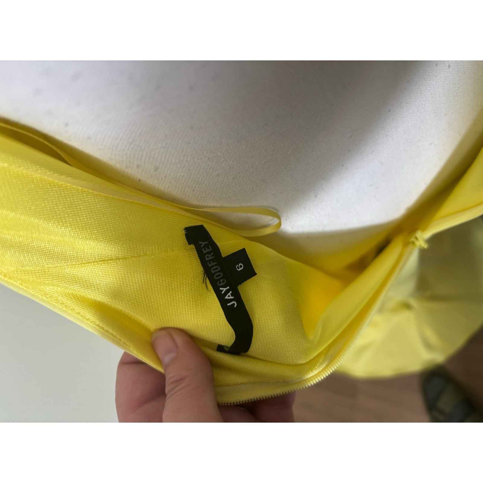 NWT Jay Godfrey Yellow High Neck Evening Gown sz 6