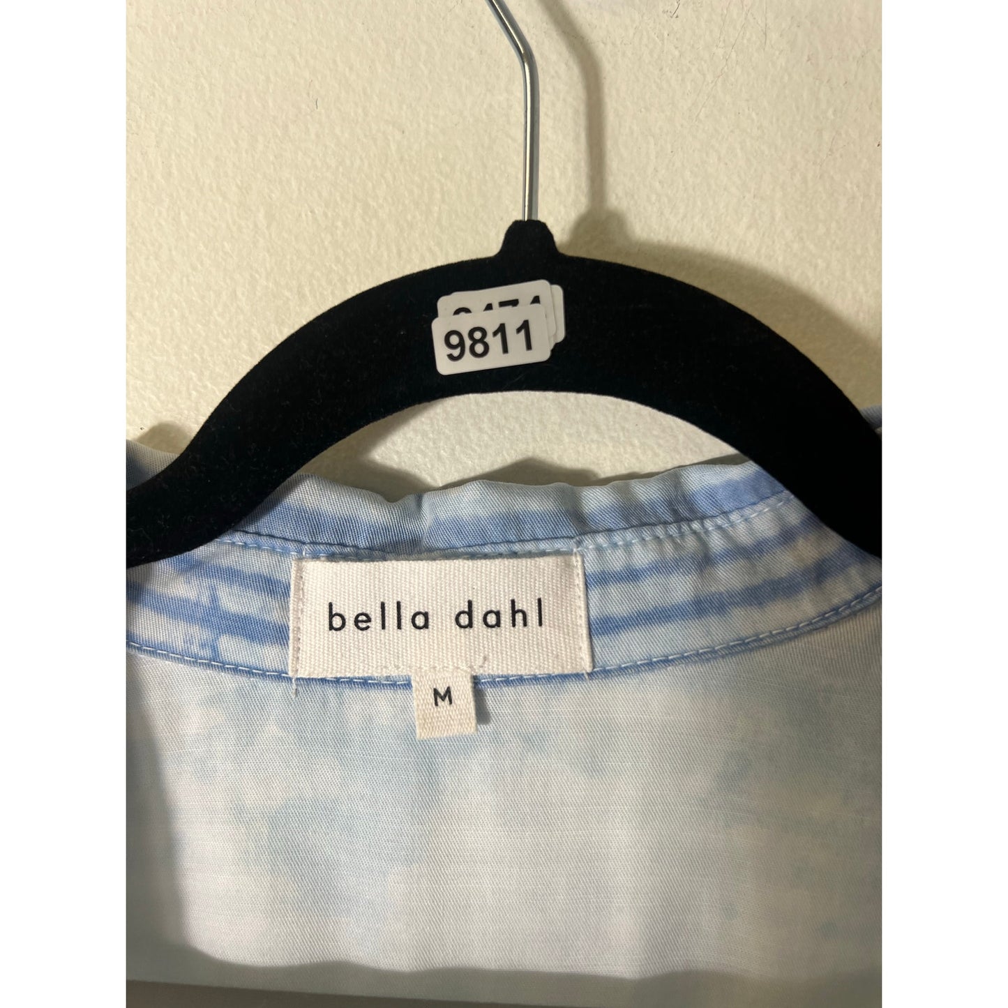 Bella Dahl Blue White Stripe Long Sleeve Button Up Shirt Sz M