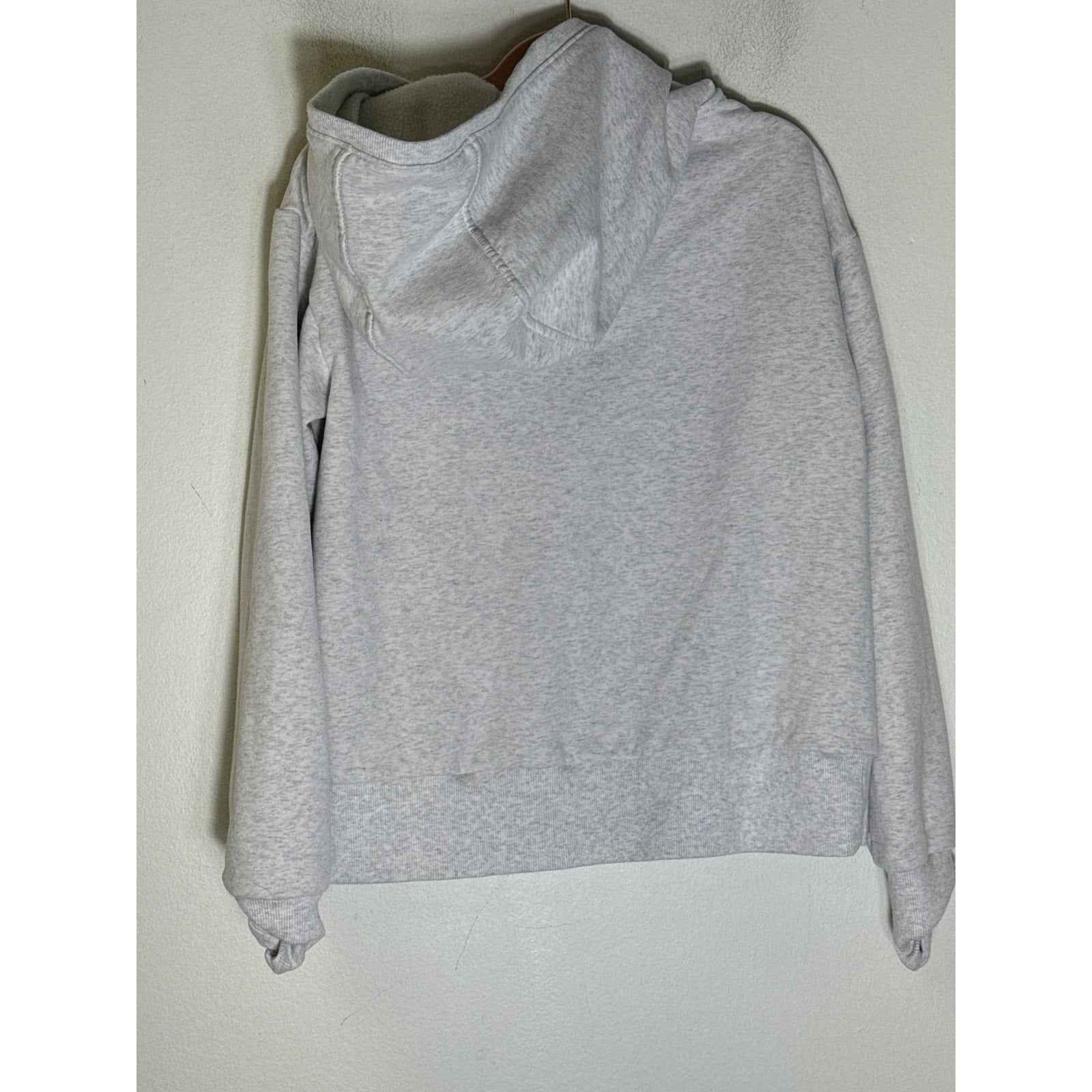 Athleta Girl Light Gray Long Sleeve Hooded Zip Up Sweat Jacket Sz 8/10